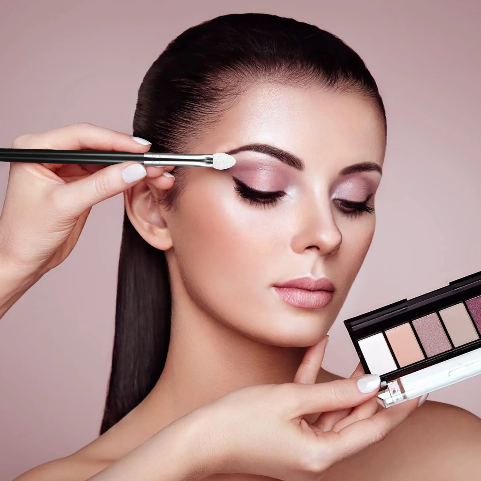 WLLHYF 10pcs Zestaw pędzli do makijażu aplikatorów cieni do powiek, zestaw pędzli do cieni do powiek, wielokrotnego użytku, zmywalny, profesjonalny aplikator cieni do powiek, zestaw pędzli(czarny)