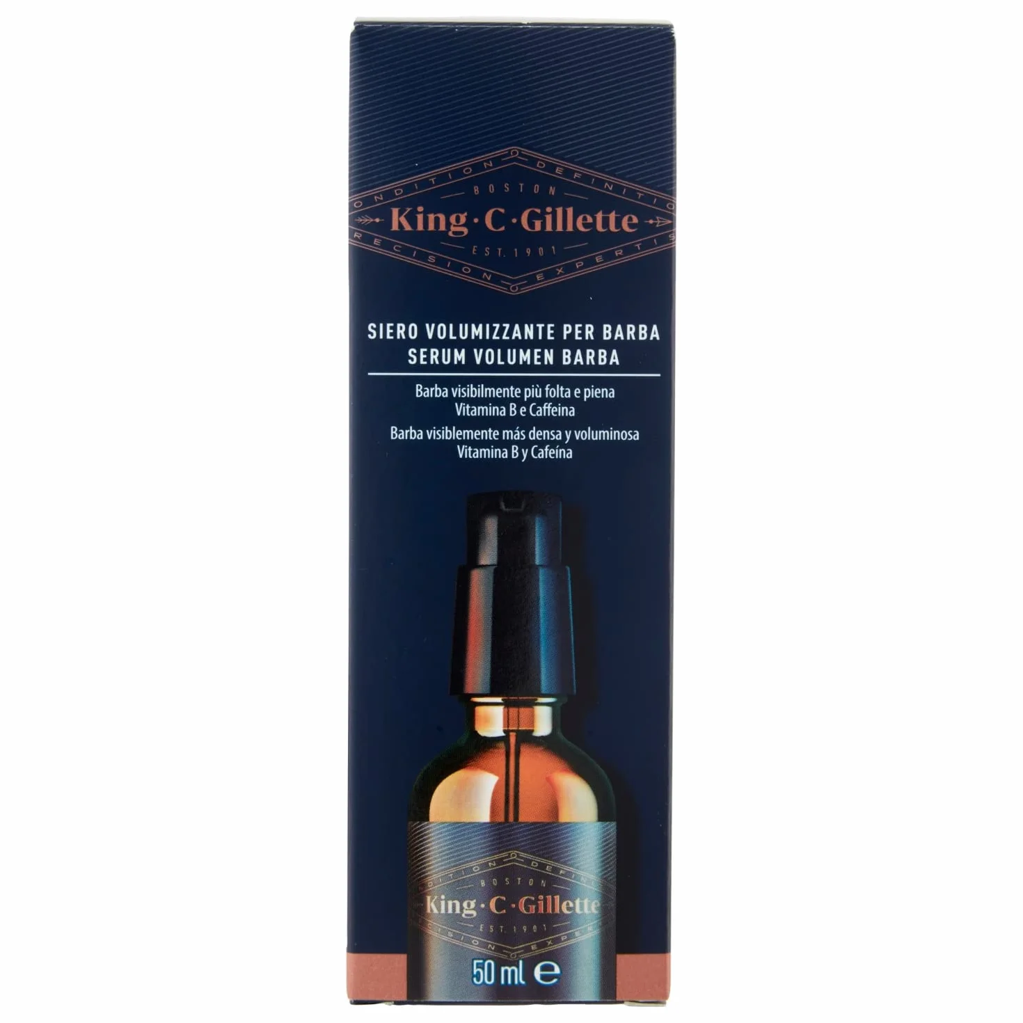 King C Gillette Serum objętościowe do brody, z kompleksem witaminy B i kofeiny, 50 ml w zestawie zmiękcza i wygładza włosy, doskonała broda, pomysł na prezent dla mężczyzn, profesjonalny zestaw