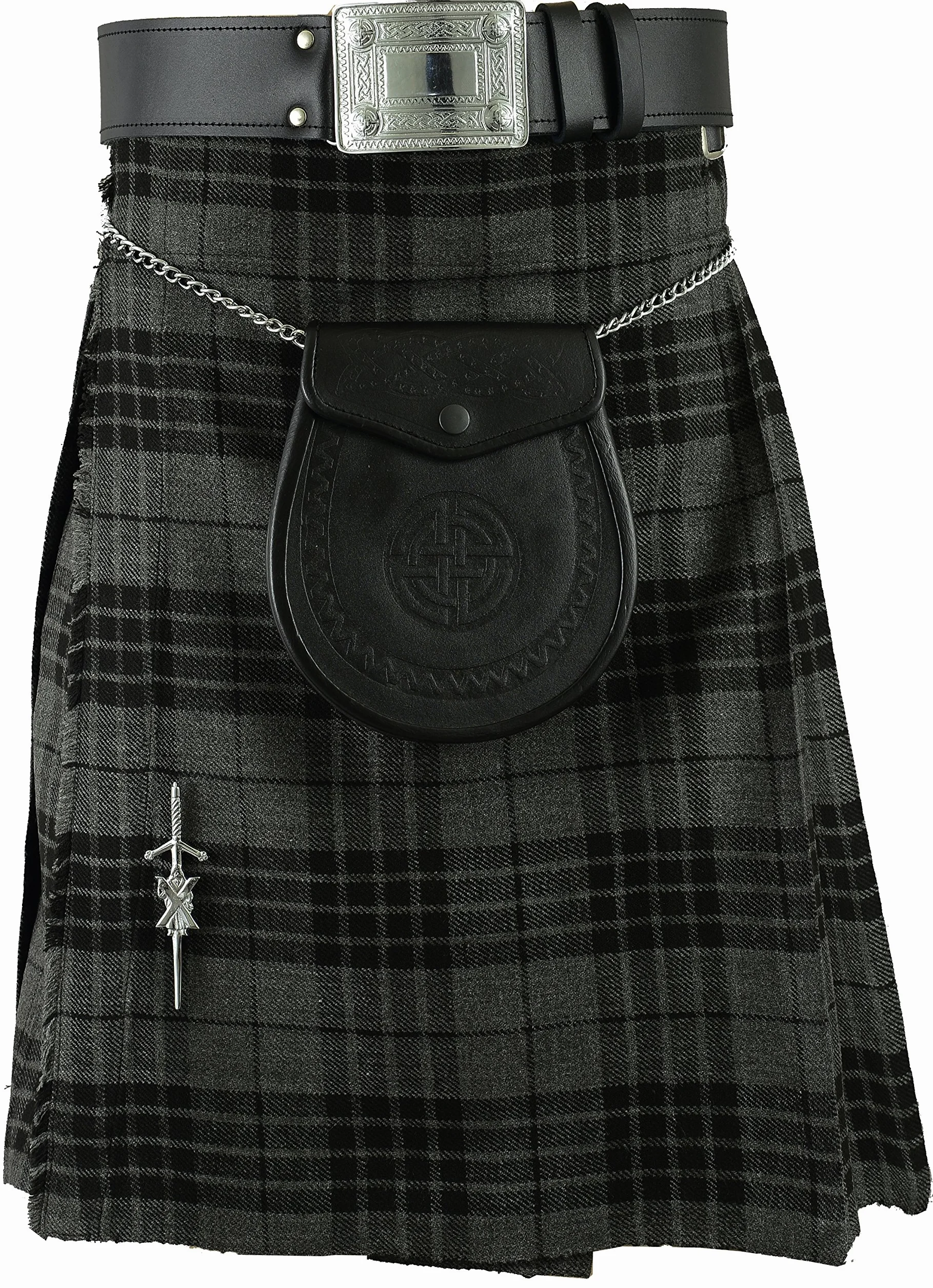 Kilt Hamiltona Grey Tartan Tradycyjny Szkocki Szkocki Krata Sukienka Strój na Wesele i Imprezę
