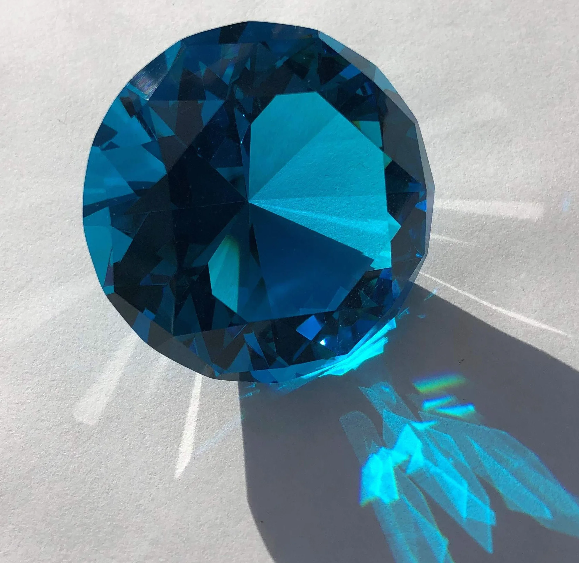 FAIRY TAIL & GLITZER FEE Szklany diament szkło kryształowe 5 cm diament brylant szkło dezodiamant (ocean blue)