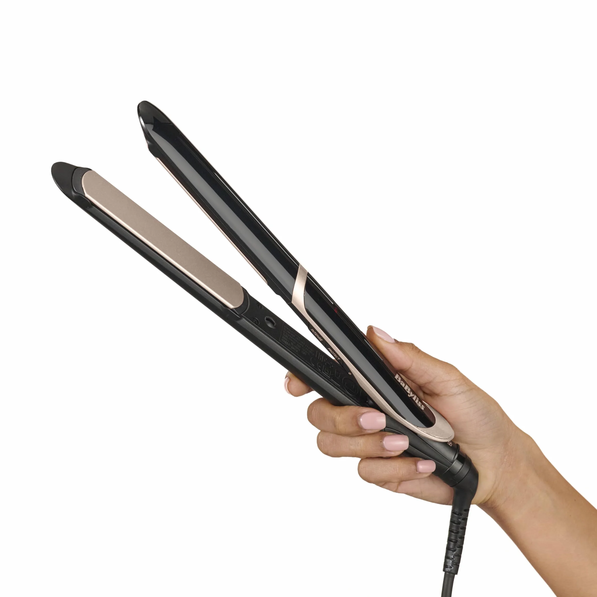 Prostownica BaByliss Super Smooth - jonizacja zapobiegająca puszeniu się włosów, mata, ceramiczne płytki do gładkiej stylizacji, szybkie nagrzewanie, 6 ustawień temperatury od 140°C do 235°C, ST393E