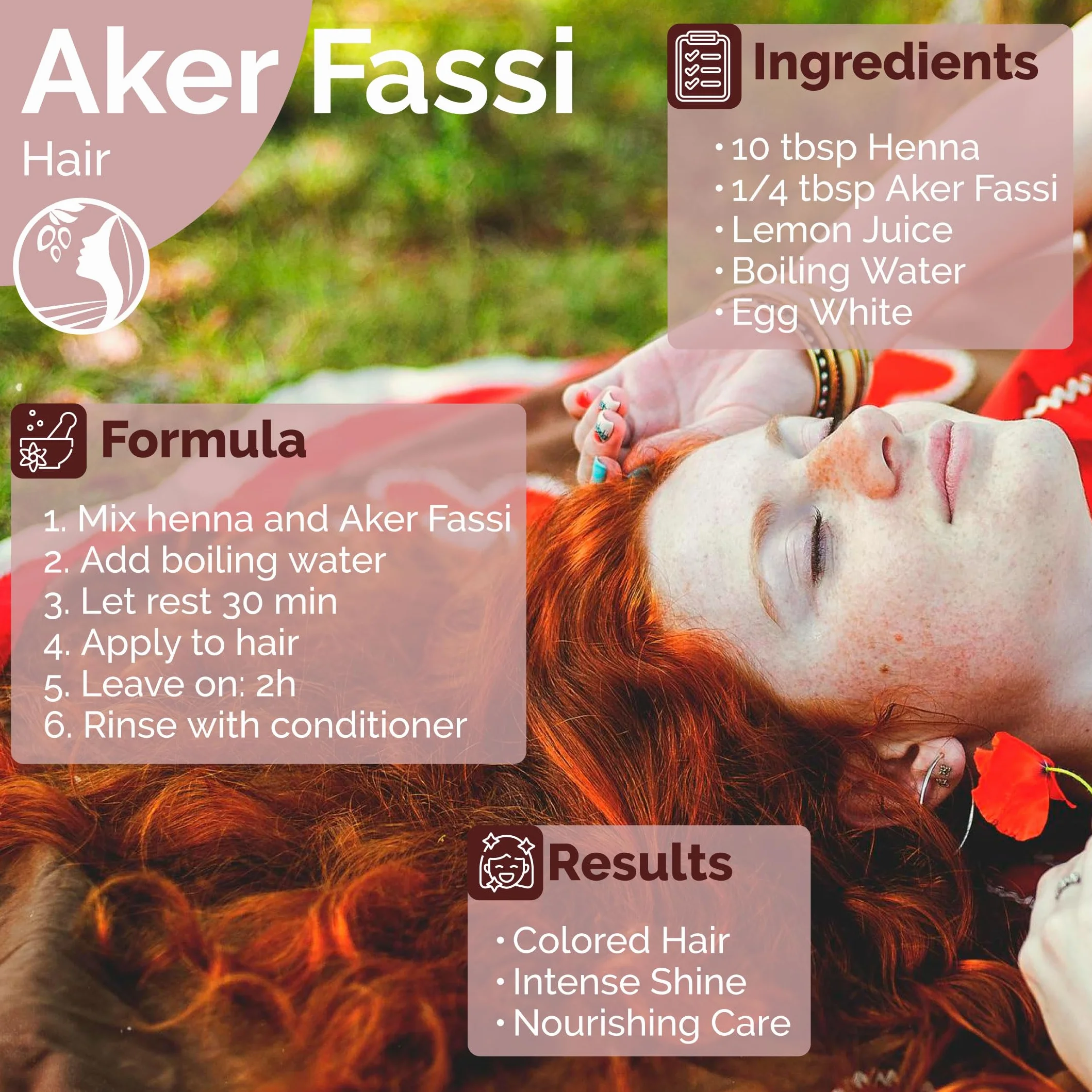 Fatima's Garden Naturalny Proszek Aker Fassi ze Skórką Granatu - Tradycyjna Marokańska Barwa do Ust i Policzków 50g