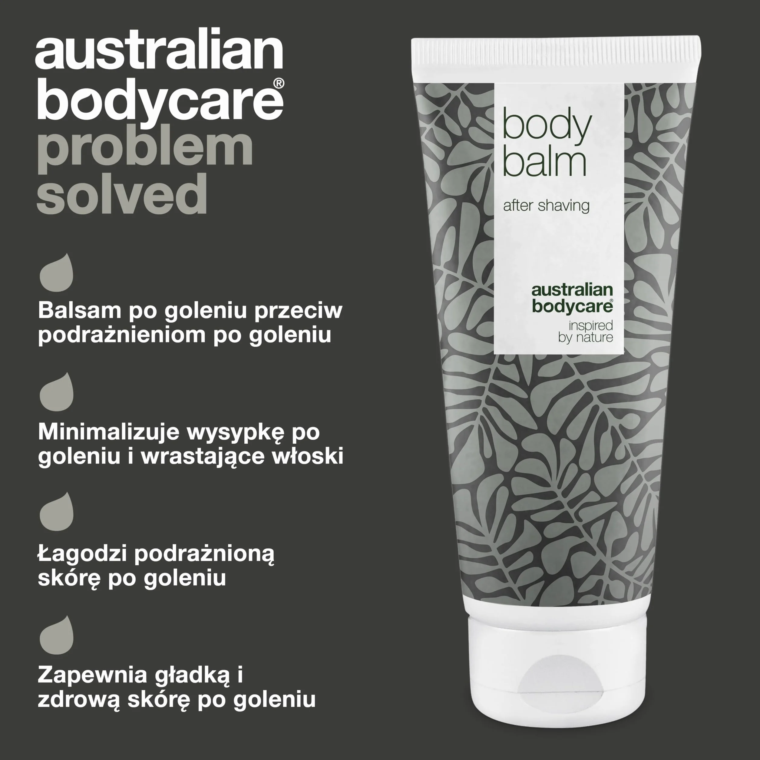 Australian Bodycare Body Balm, 200ml | Pielęgnujący balsam po goleniu na podrażnioną skórę | Z 100% Olejkiem z Drzewa Herbacianego | do pielęgnacji wrastających włosków, guzków i podrażnień skóry