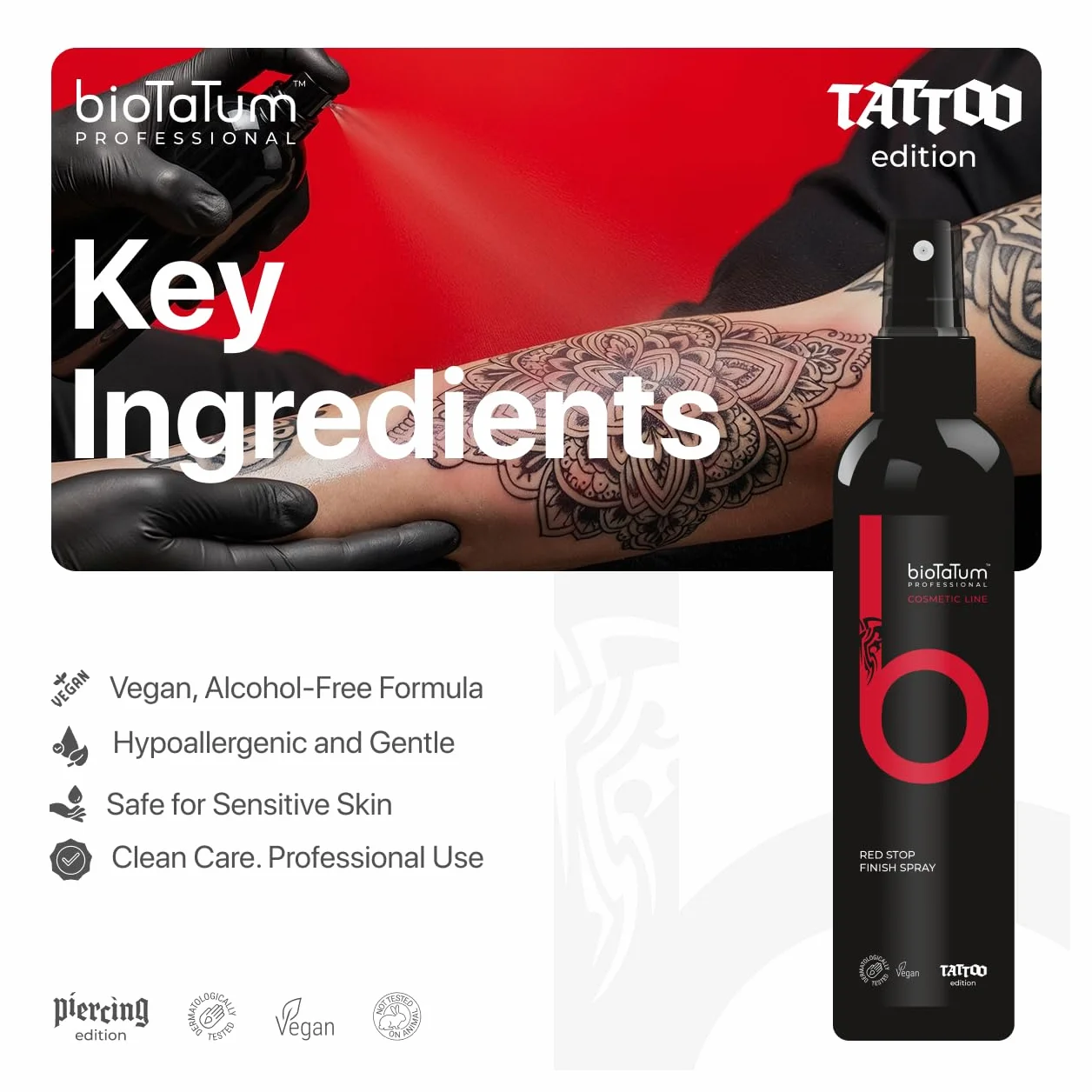 Finish Spray do Tatuażu – Nawilżający Spray do Pielęgnacji Skóry po Tatuowaniu – Profesjonalna Ochrona i Odświeżenie