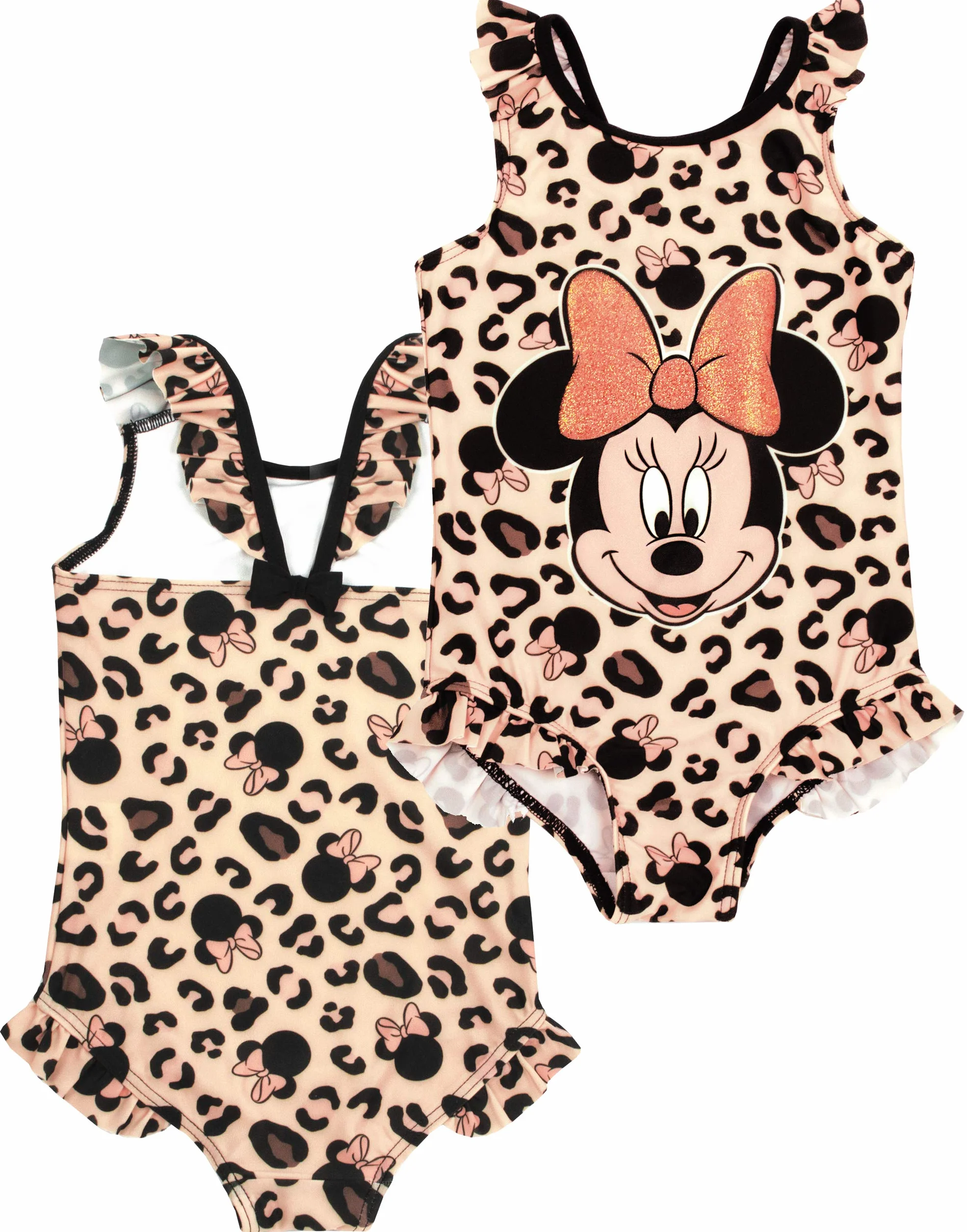Disney Kostium kąpielowy i ręcznik z kapturem zestaw poncho Minnie Mouse Girl