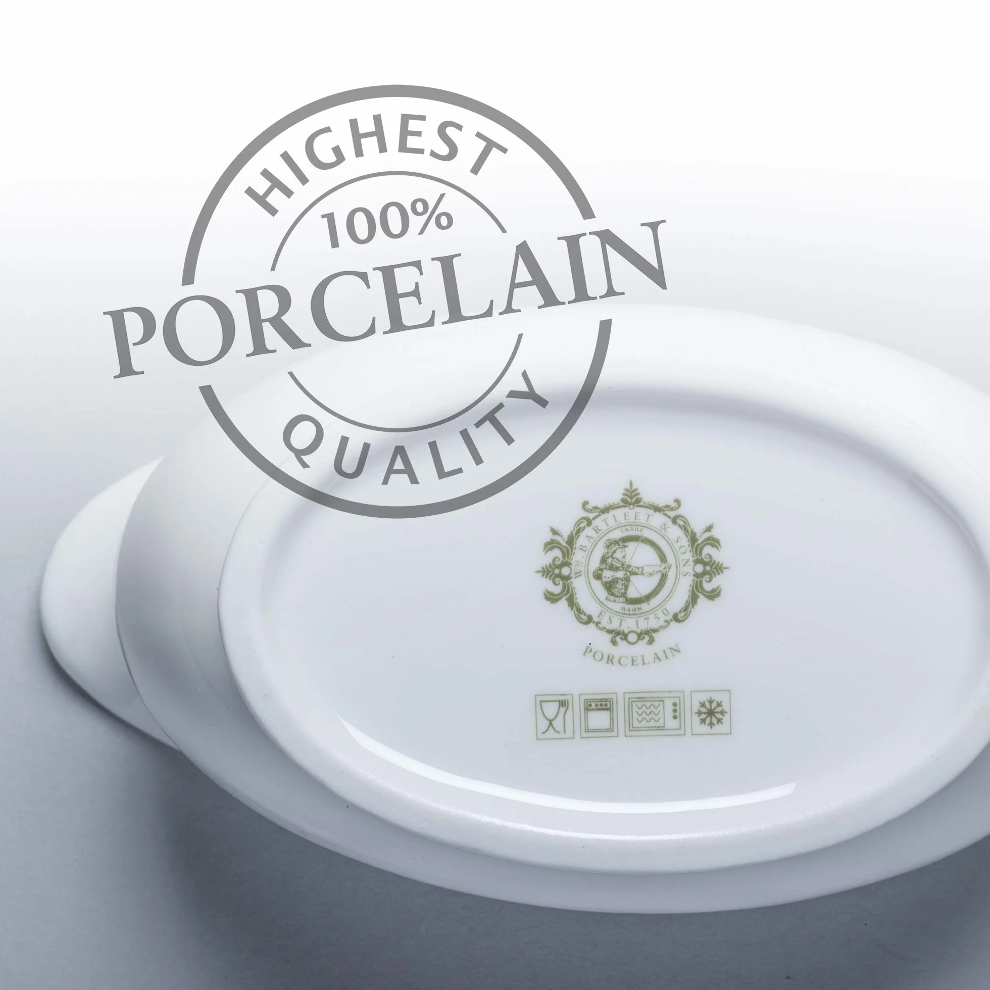 WM Bartleet & Sons 1750 T308 tradycyjny porcelanowy separator tłuszczu, 300 ml - biały, biały