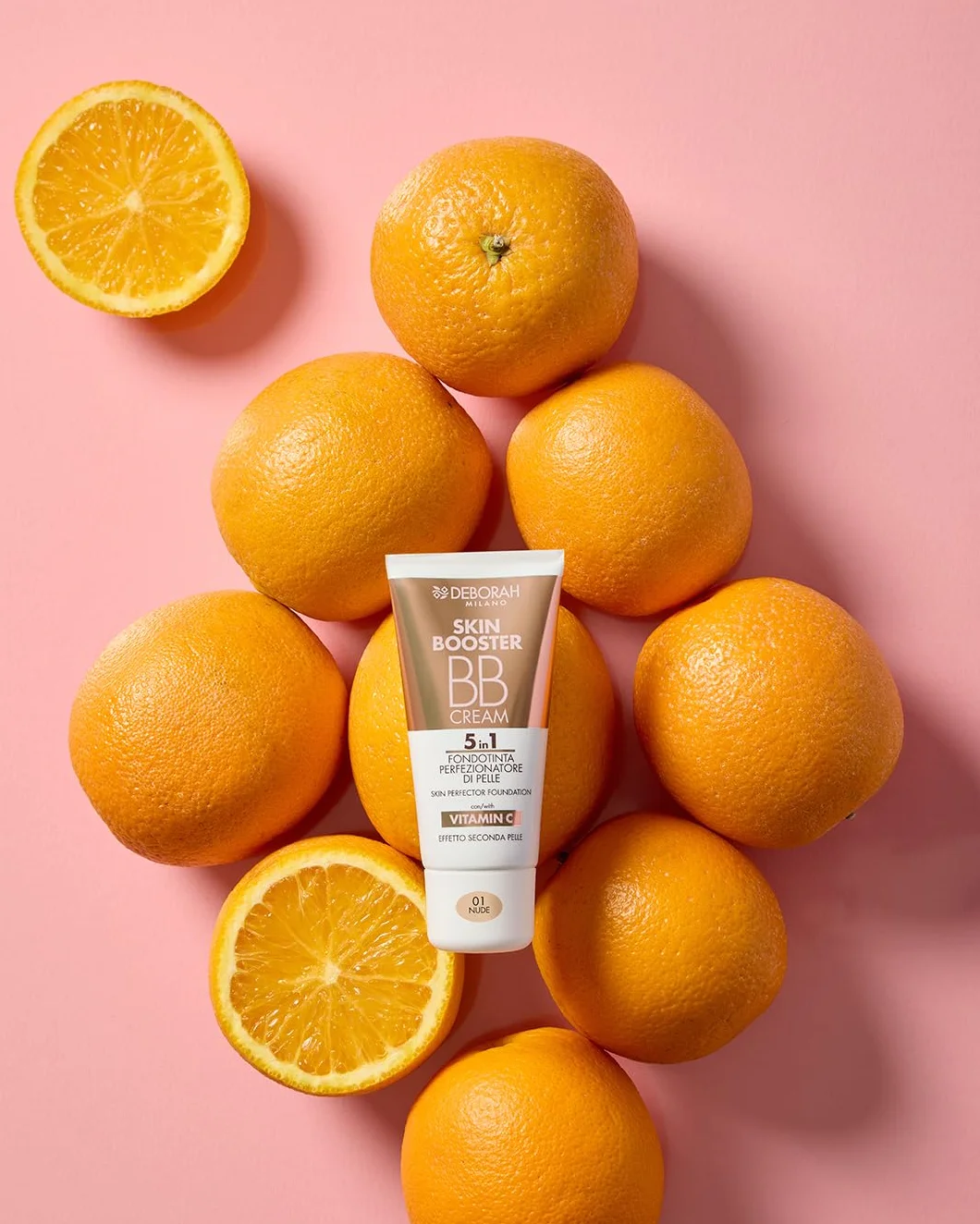 Deborah Milano BB Cream Skin Booster, nr 04 Caramel, SPF 15, z witaminą C, kolorowy krem do twarzy, efekt drugiej skóry, 30 ml