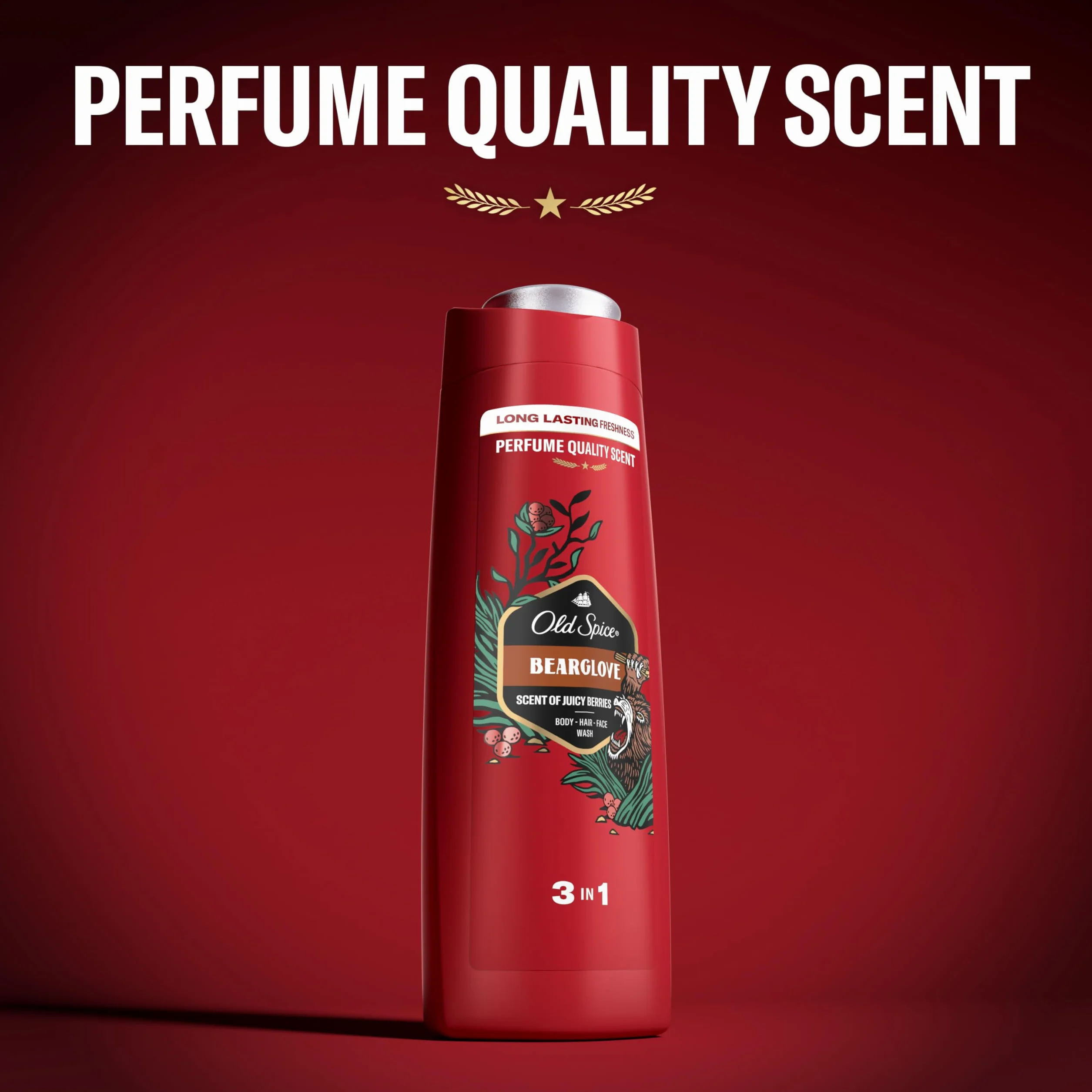 Old Spice Bearglove Żel Pod Prysznic I Szampon Dla Mężczyzn 400ml, Uniwersalna Formuła 3 w 1 Do Mycia Ciała, Włosów i Twarzy, Długotrwała Świeżość, Zapach O Jakości Perfum, Głębokie Oczyszczanie