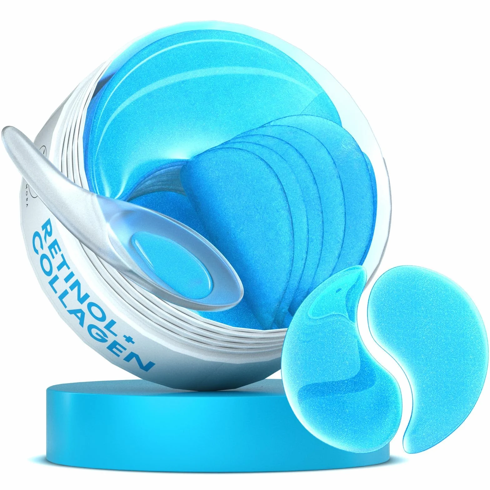 Płatki Pod Oczy z Retinolem i Kolagenem 30 Par, Kolagenowe Plastry Przeciwzmarszczkowe na Opuchnięte Oczy i Cienie