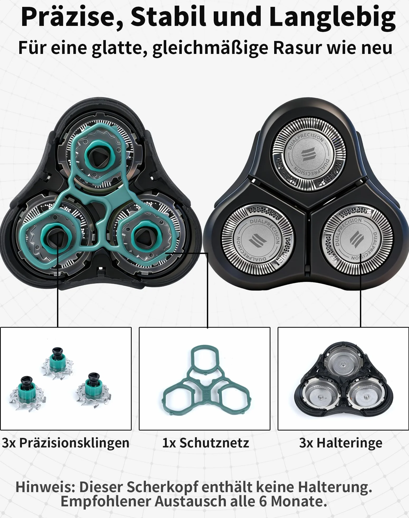 Wymienna głowica goląca RQ11 kompatybilna z Philips SensoTouch 2D, do Philips RQ1150 RQ1155 RQ1160 RQ1180 RQ1190 RQ1195