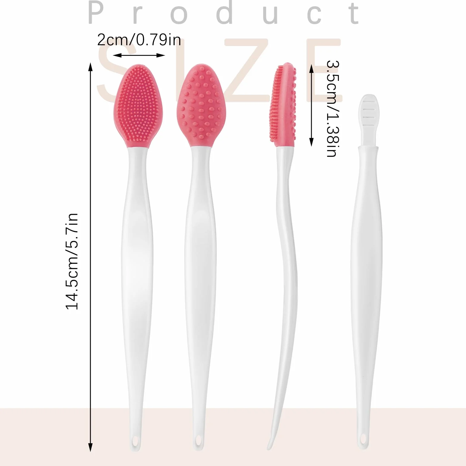 5 szt. pędzelek do ust delikatny peeling do ust dwustronny silikonowy mini złuszczający aplikator połysk zestawy do oczyszczania makijażu dla gładkich miękkich jasnych zdrowych mężczyzn kobiet