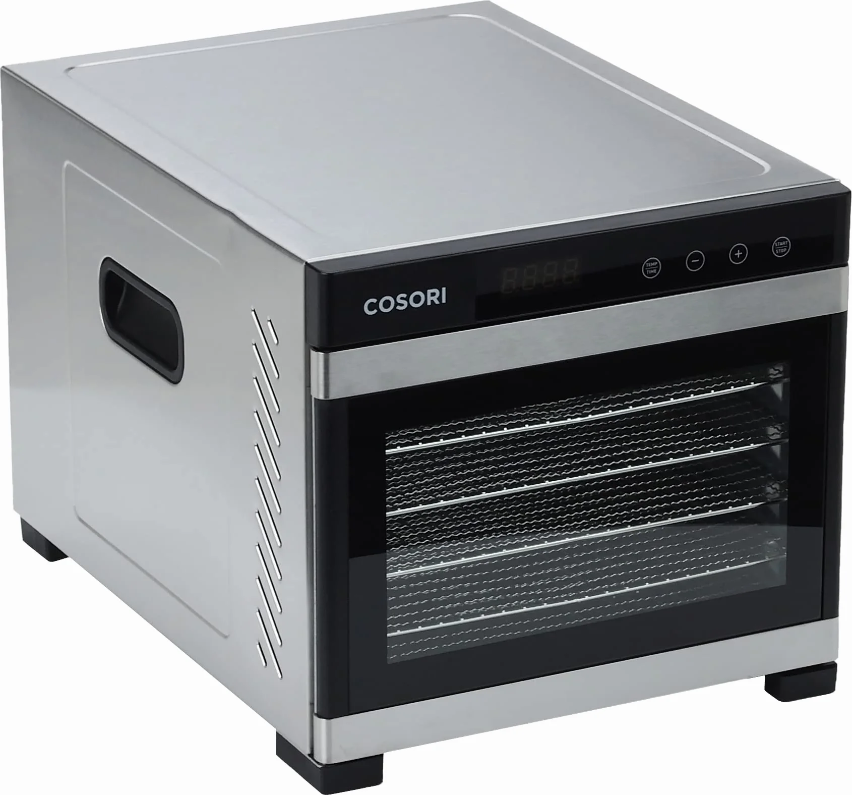 COSORI Odwadniacz żywności z 6 tacami ze stali nierdzewnej, 650 W, timer 48H, 35-75°C, dehydrator żywności z 3 rolkami na owoce, 3 sitkiem siatkowym, 50 przepisów w języku francuskim i angielskim, bez