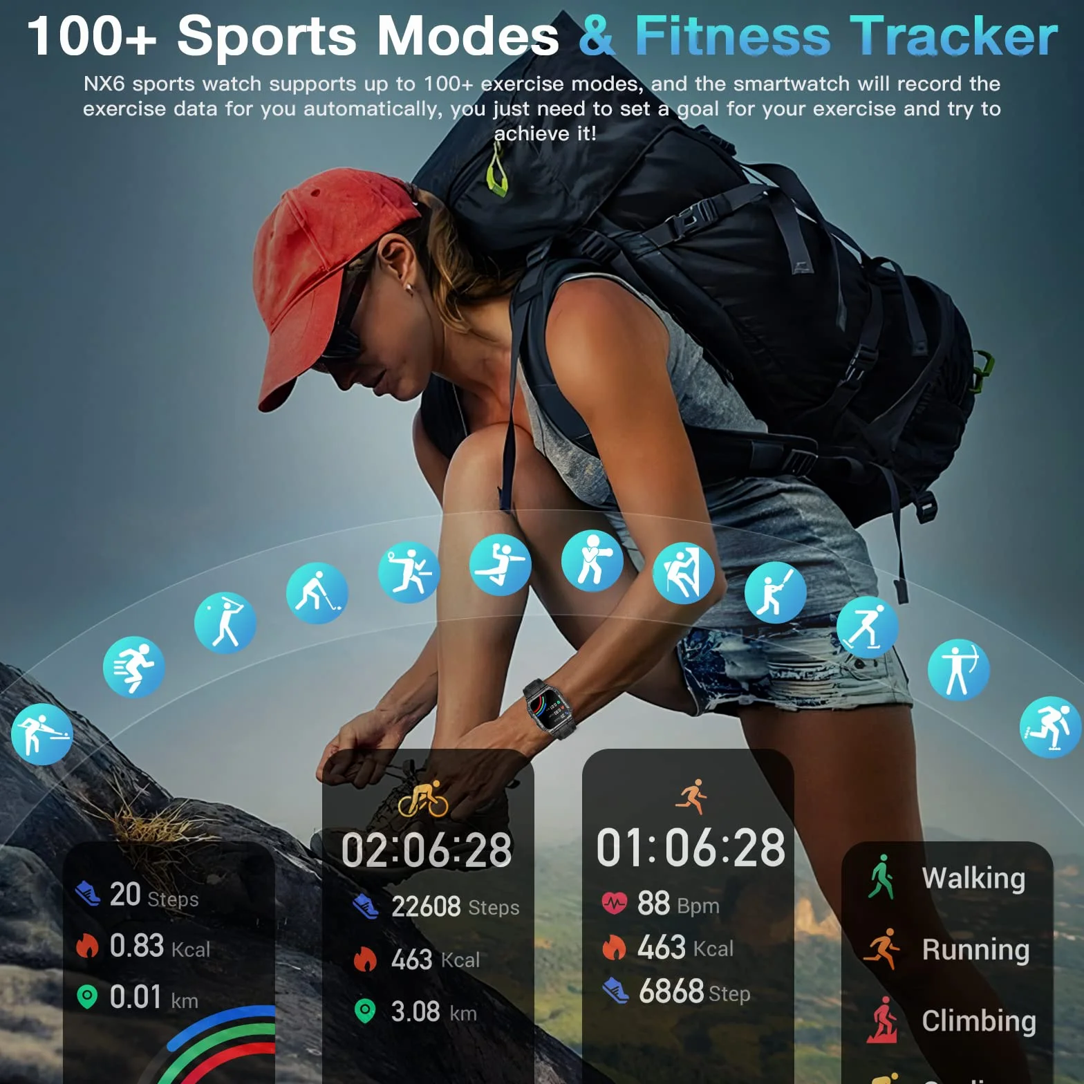 Męski smartwatch męski, 1,95" HD Smartwatch, wodoodporny zegarek sportowy 5 ATM ze 100 trybami sportowymi, trackery aktywności, kalorie, tętno, sen SpO2, odtwarzacz muzyczny, przypomnienie SMS
