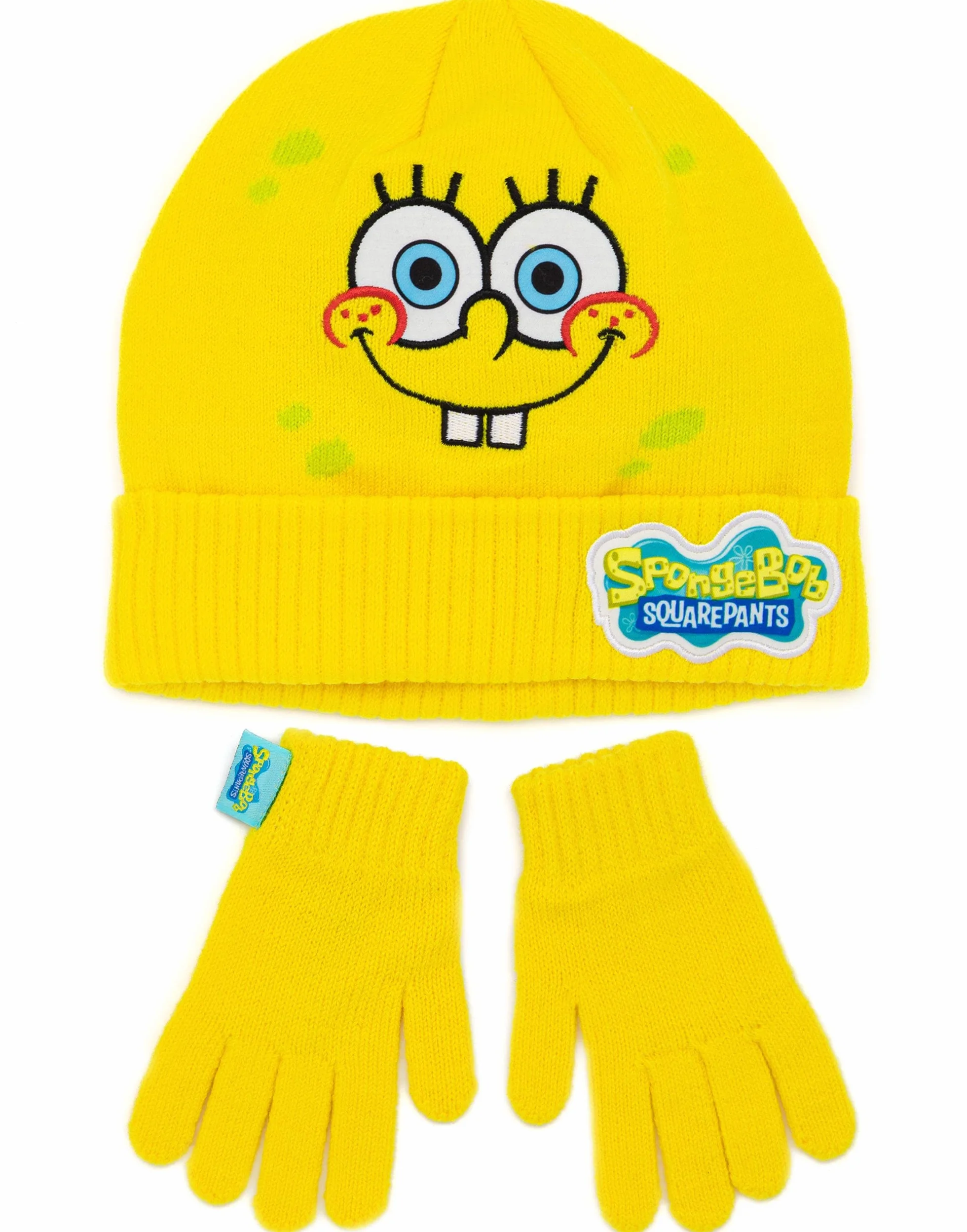 SpongeBob Squarepants Dziecięca czapka z daszkiem z dzianiny żółtej, Żółty, rozmiar uniwersalny