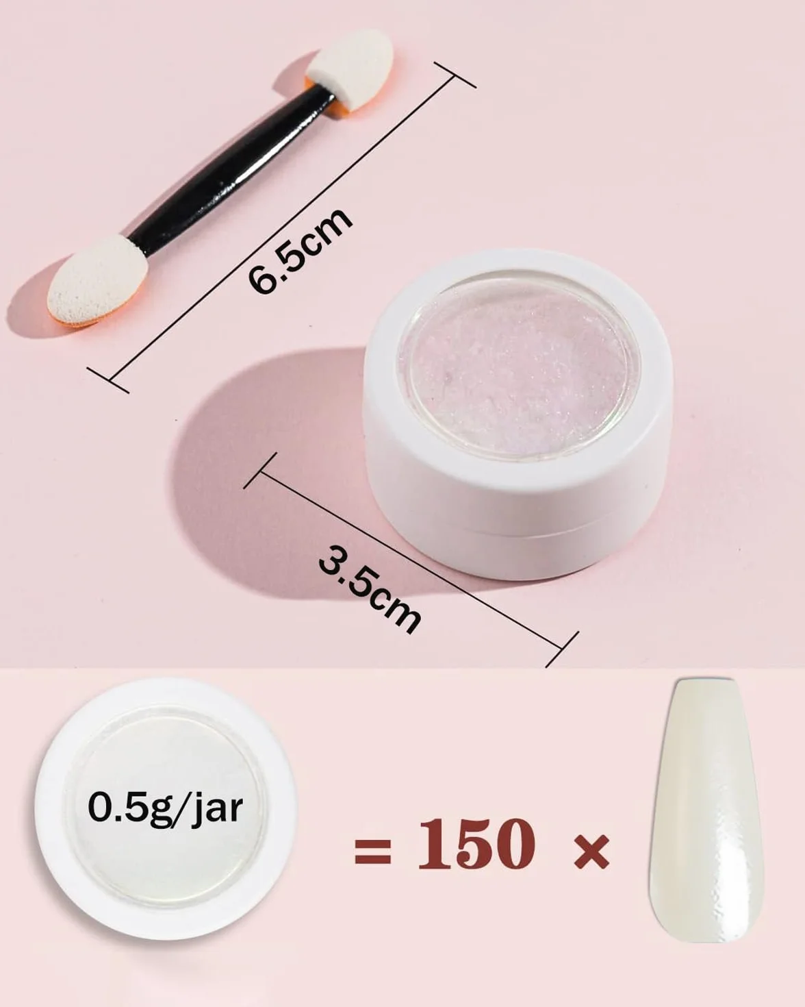 Wahshei 6 Chromowy Puder do Paznokci, Chromowy Puder z Efektem Lustra, Holo Chromowy Puder, Puder z Efektem Perłowym do Paznokci Glazed Donut