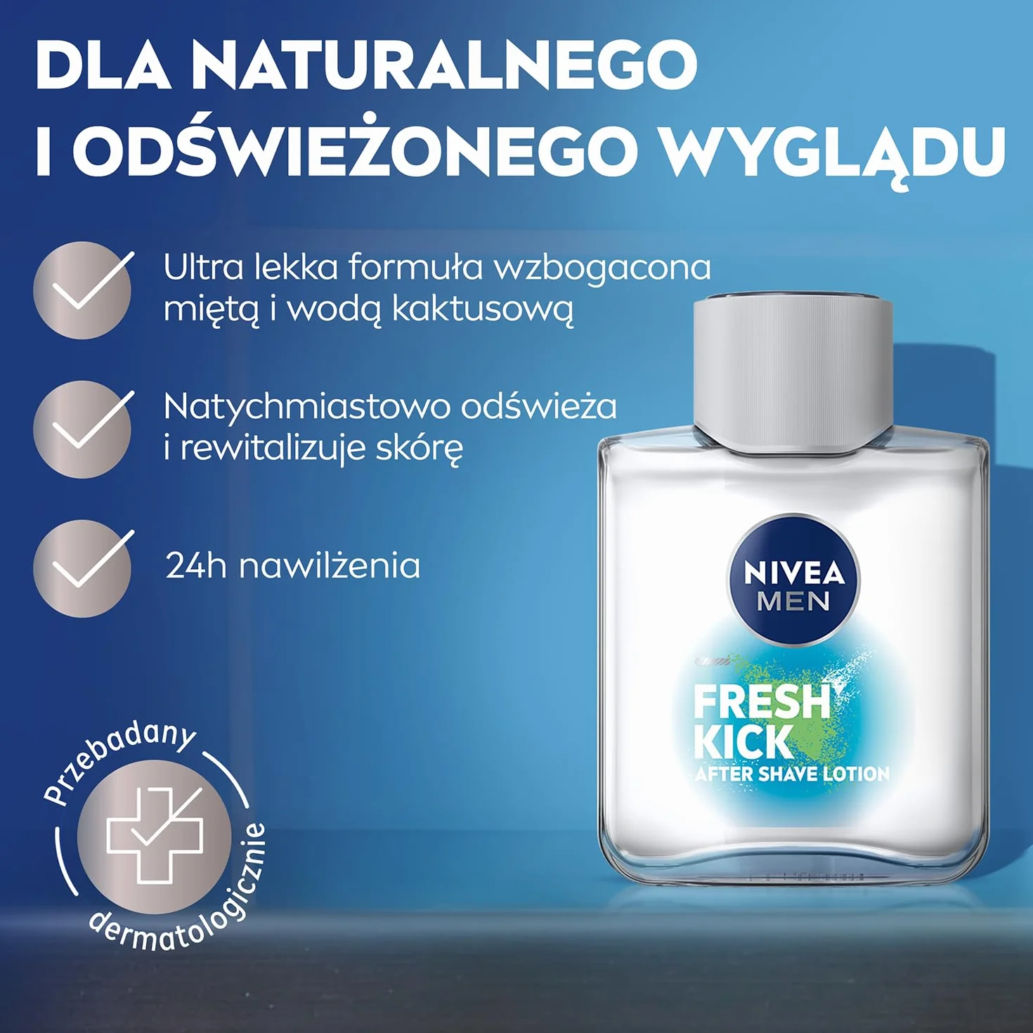 NIVEA MEN Fresh Kick Odświeżająca woda po goleniu z miętą i wodą kaktusową 100 ml