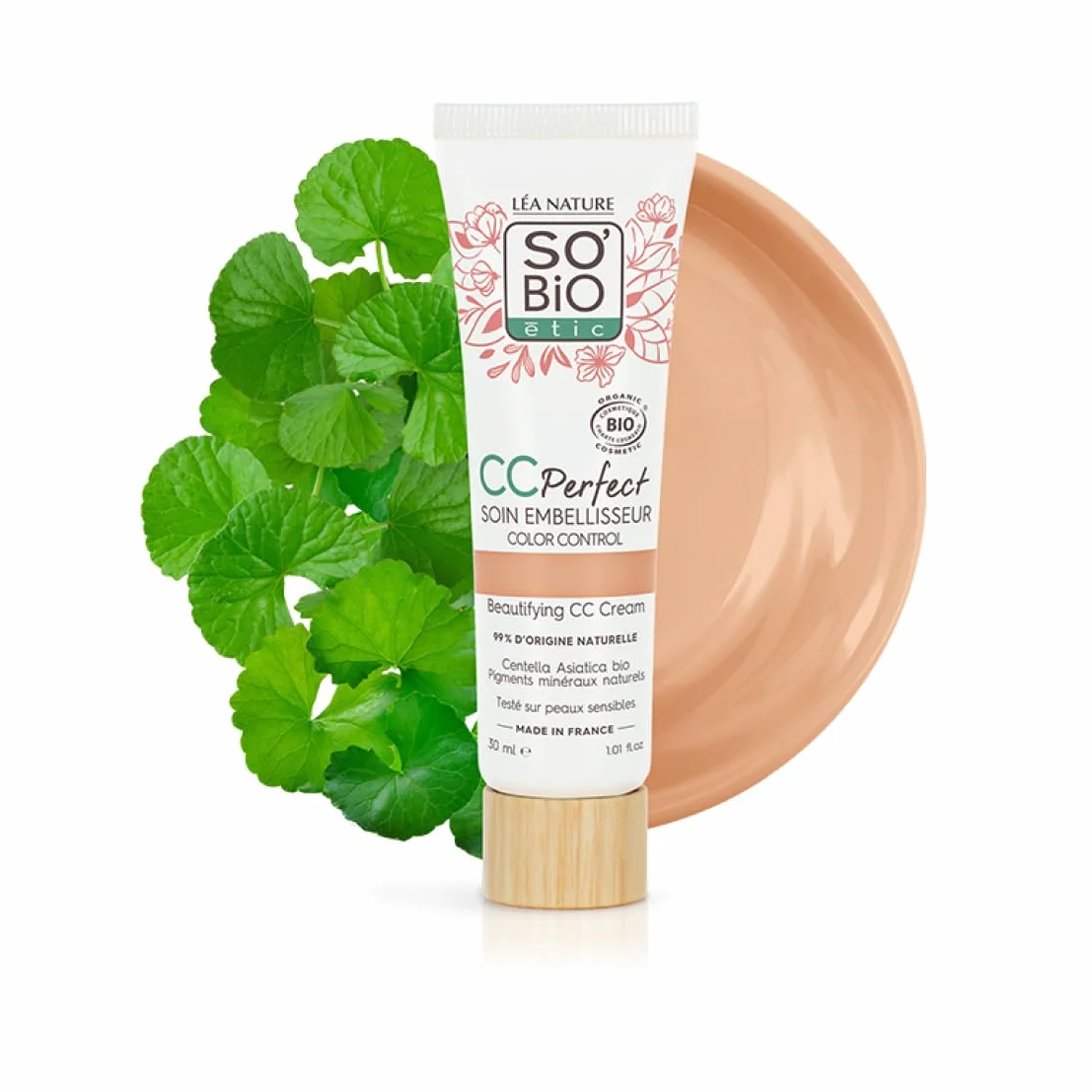 LÉA NATURE SO BiO Etic CC Cream Color Control Organic Perfect Clear Matowy Przeciw zaczerwienieniu Przeciwmęczący Centella asiatica bio Wegan
