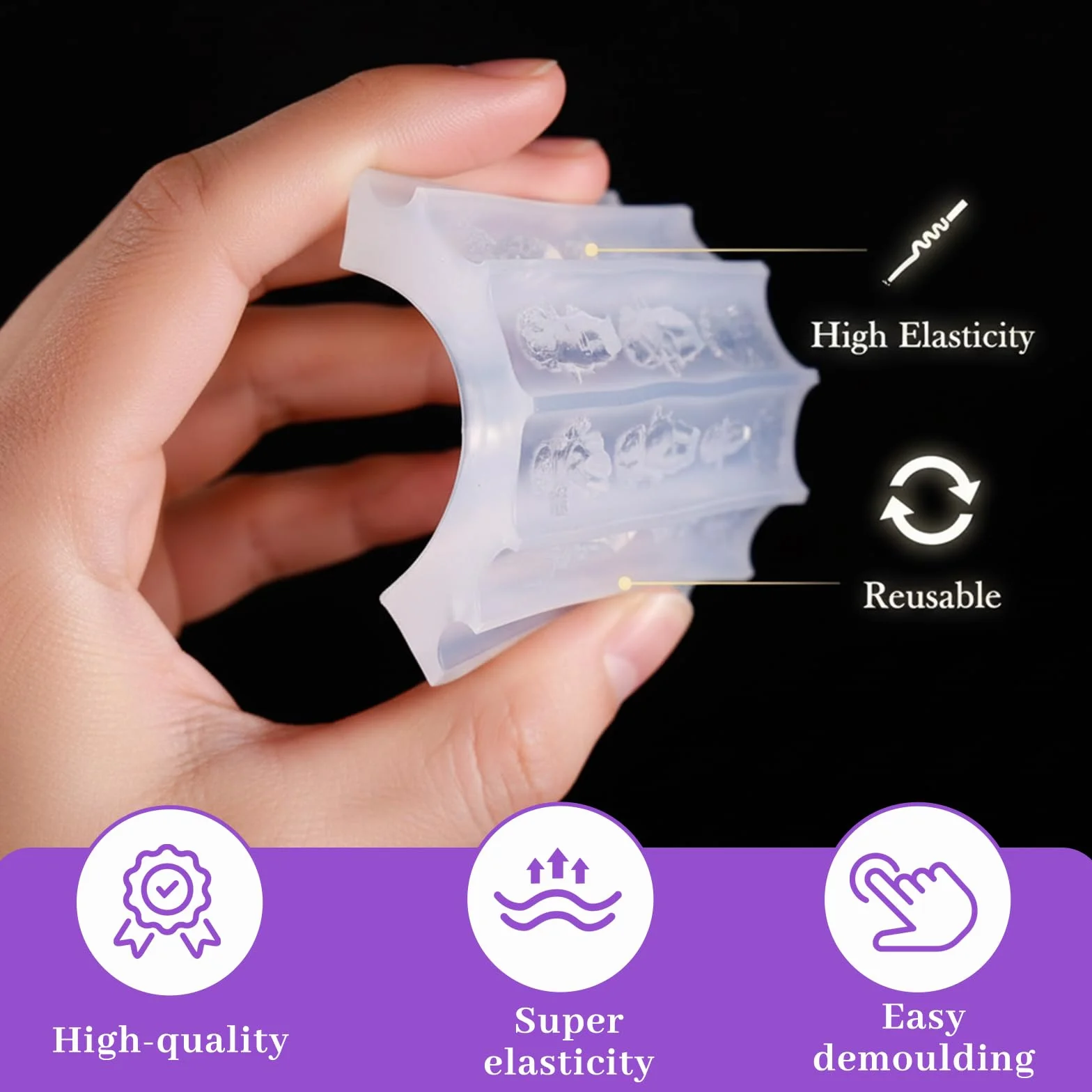 Nails Mold, 4 szt. Stempel do paznokci Zestaw z żelem 3D Nail Art Silikonowy kształt Motywy Y2K, szablony do stempli do paznokci