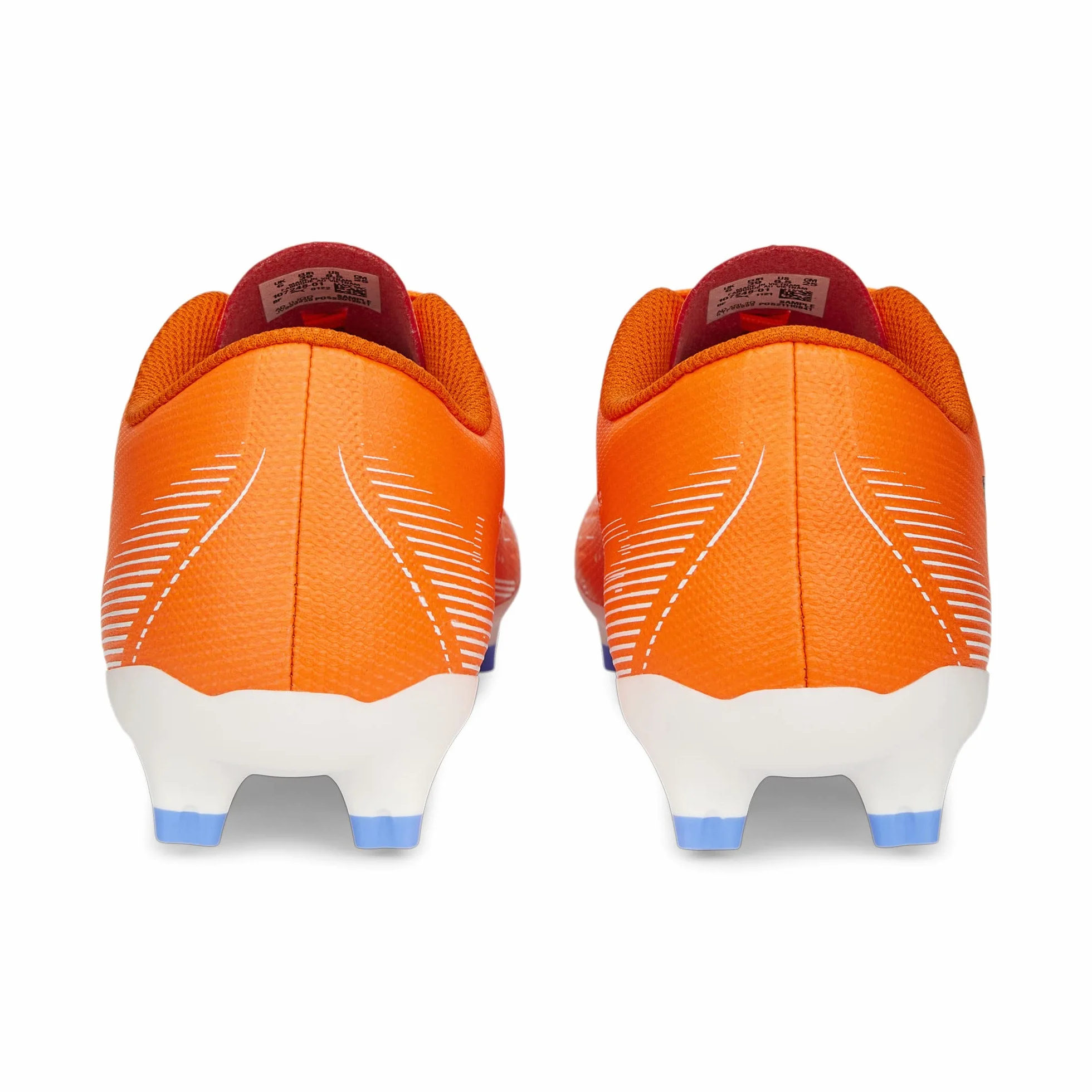PUMA Damskie buty piłkarskie Ultra Play Fg/Ag WN's, Ultra pomarańczowy Puma biały niebieski błyszczący, 37.5 EU