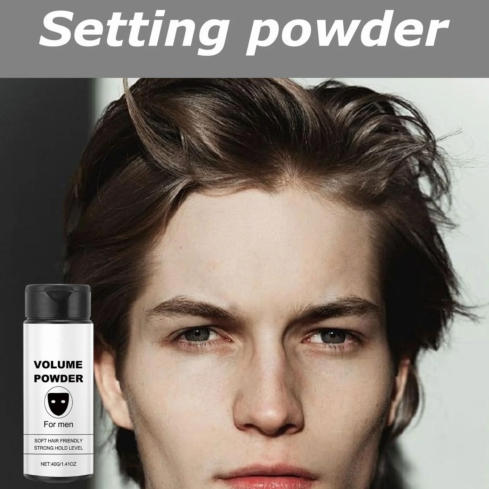 Hair Texture Powder, Natural Look Styling, Men’s Volume Dust, Easy Application, Portable Grooming Product, Ideal for Business Trips, Appointments, Daily Easy to Use Color White
