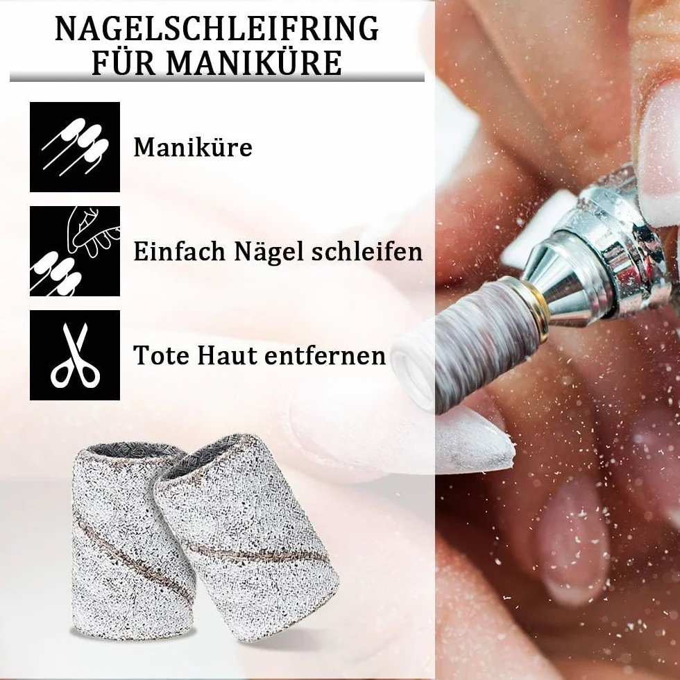 Tuleje szlifierskie frezarki do paznokci, 100 sztuk, zestaw wierteł do paznokci z końcówkami, nasadki szlifierskie, nasadki do frezarki do paznokci, do manicure, paznokci akrylowych, żelowych