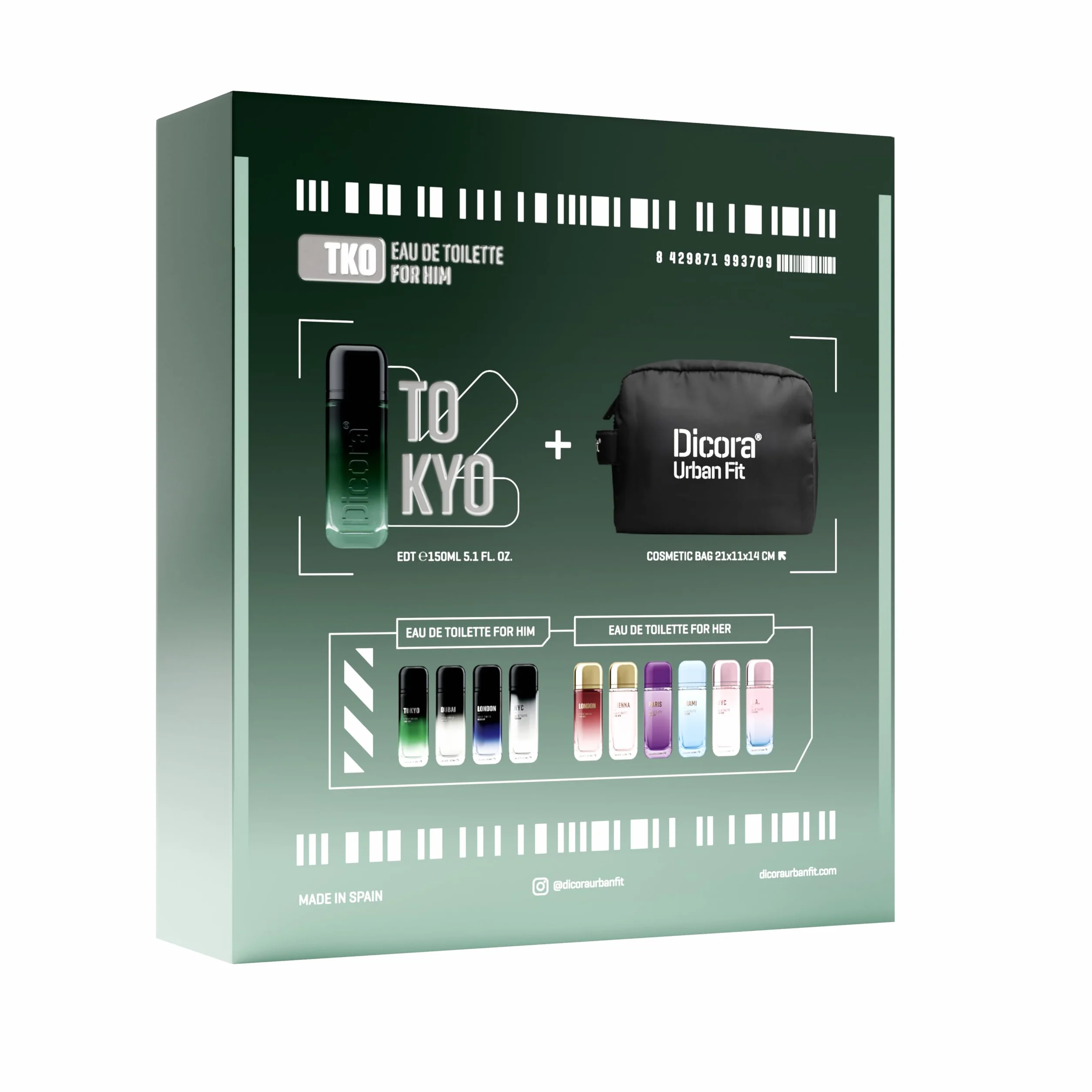 DICORA URBAN FIT SET TOKYO FOR HIM + POTRZEBUJESER | Perfumy męskie EDT 150ml | Męski zapach Imbir, Bergamotka, Lawenda, Skóra, Bursztyn, Drzewo sandałowe | Zestaw upominkowy
