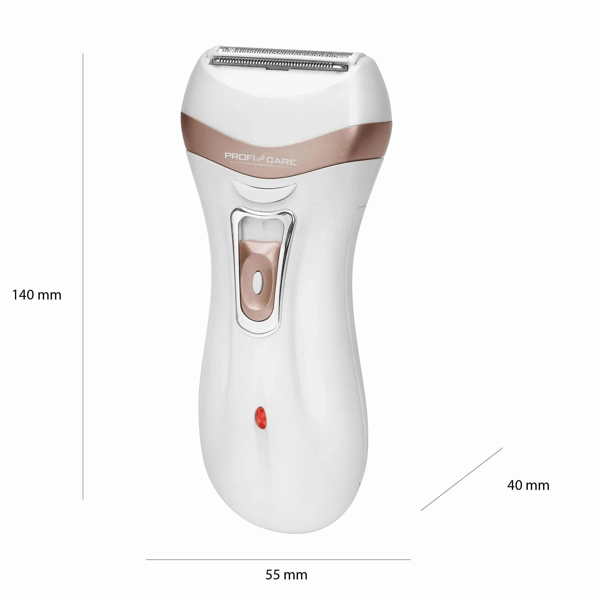 ProfiCare Depilator PC-LBS 3002 3 w 1, Lady Shaver i przyrząd do usuwania zrogowaciałego naskórka w jednym, zasilany akumulatorem, z praktyczną torbą do przechowywania, biało-szampański