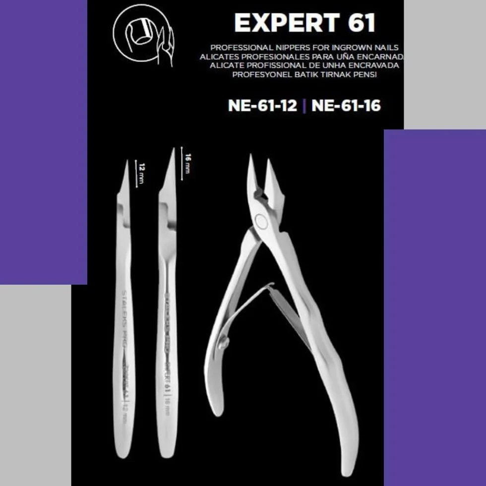 STALEKS PRO Profesjonalne szczypce do obcinania paznokci 12 mm specjalne pedicure stal nierdzewna Expert (NE-61-12)