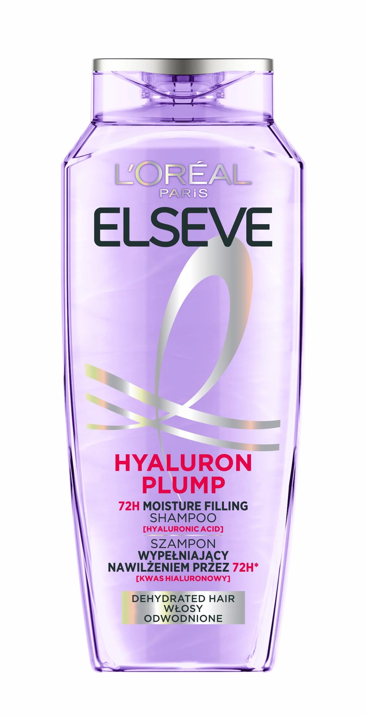 L'Oréal Paris Elseve, szampon nawilżający dla błyszczących i zdrowych włosów, z kwasem hialuronowym dla zwiększenia nawilżenia, Hyaluron Plump, 400 ml
