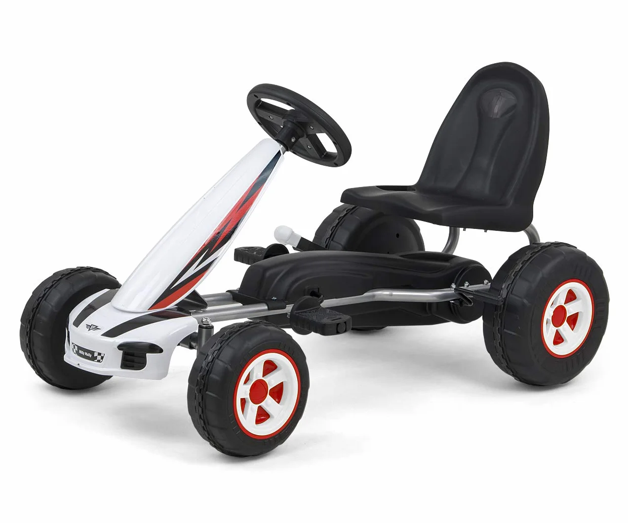 Milly Mally Viper White gokart pedałowy dla dzieci do 30 kg z hamulcem ręcznym