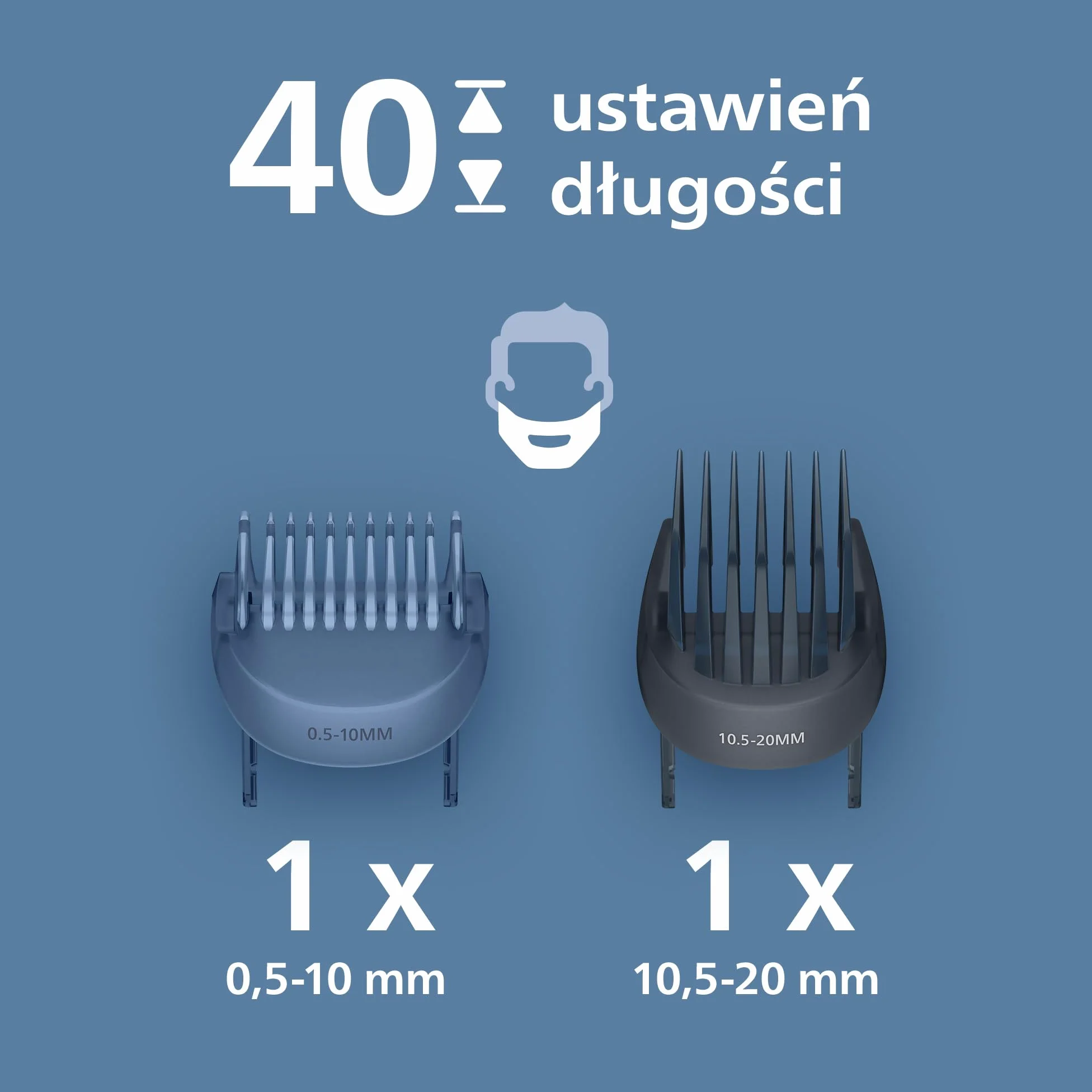Trymer do brody Philips z serii 3000 – samoostrzące się metalowe ostrza, 40 ustawień, nasadka Lift&Trim, 100% wodoodporności, wskaźnik naładowania baterii, zasilanie przez USB, model BT3660/15