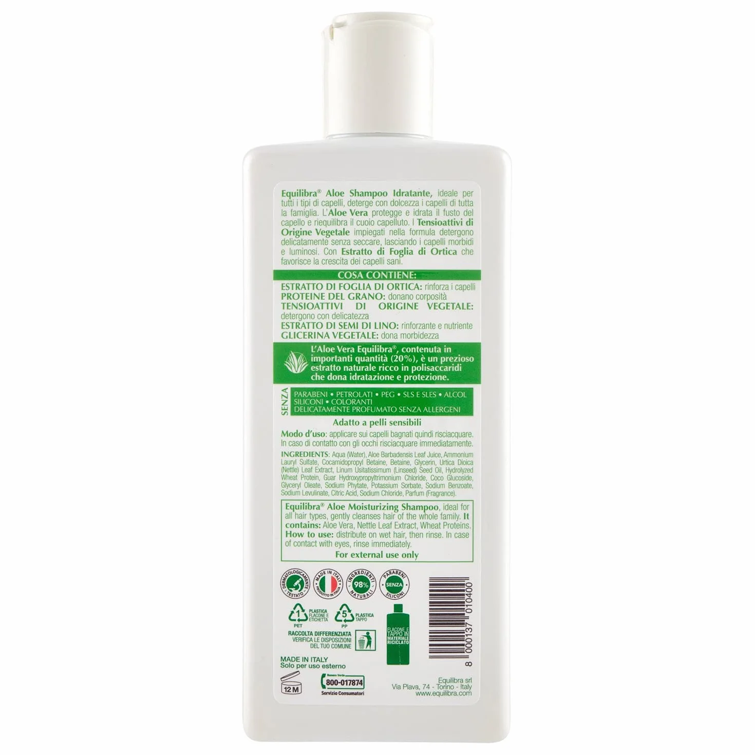 Equilibra Aloe szampon nawilżający, 250 ml