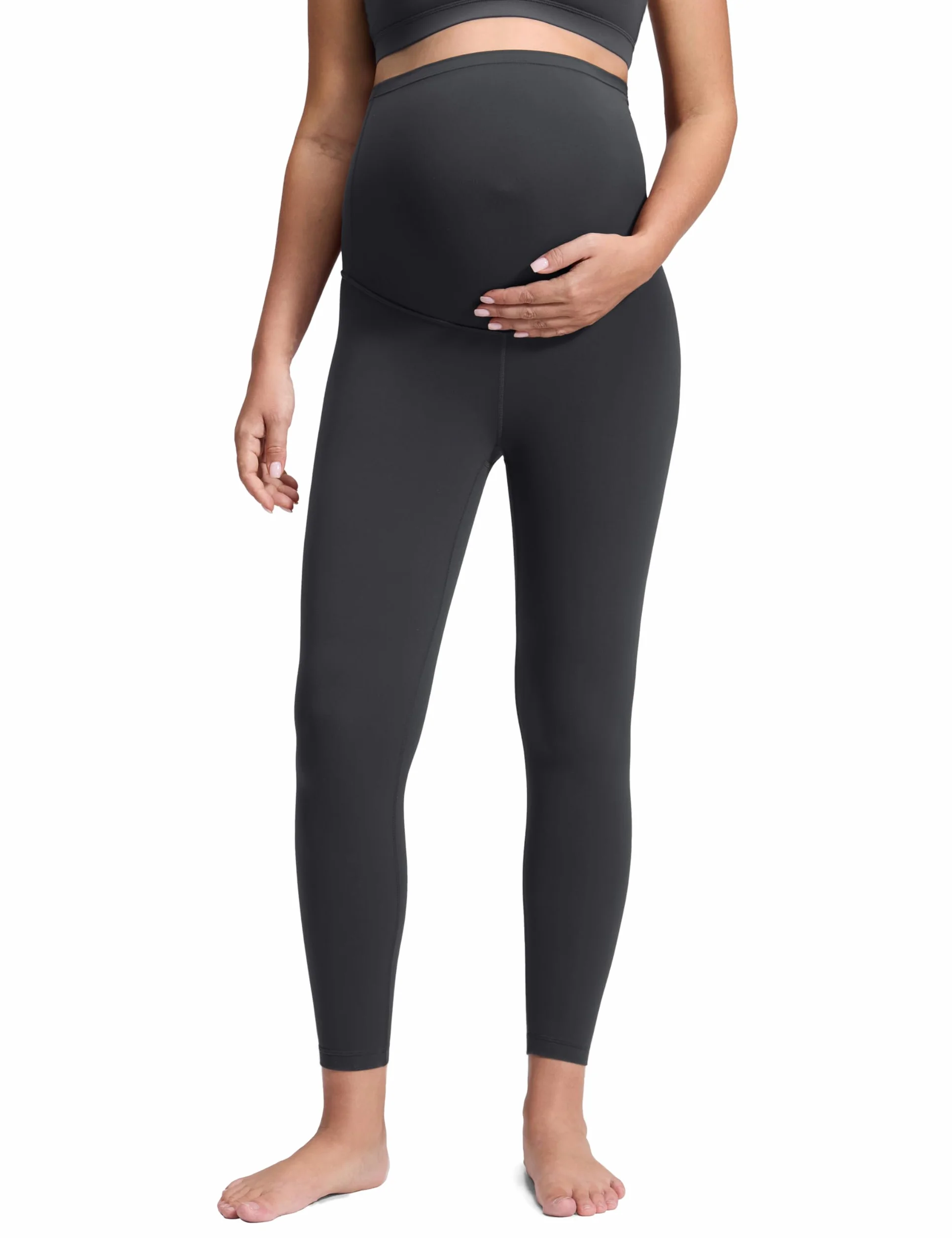 CRZ YOGA Damskie legginsy ciążowe Butterluxe 25/28" - Legginsy treningowe Over Bump Ciążowe spodnie do jogi z miękkim wsparciem brzucha