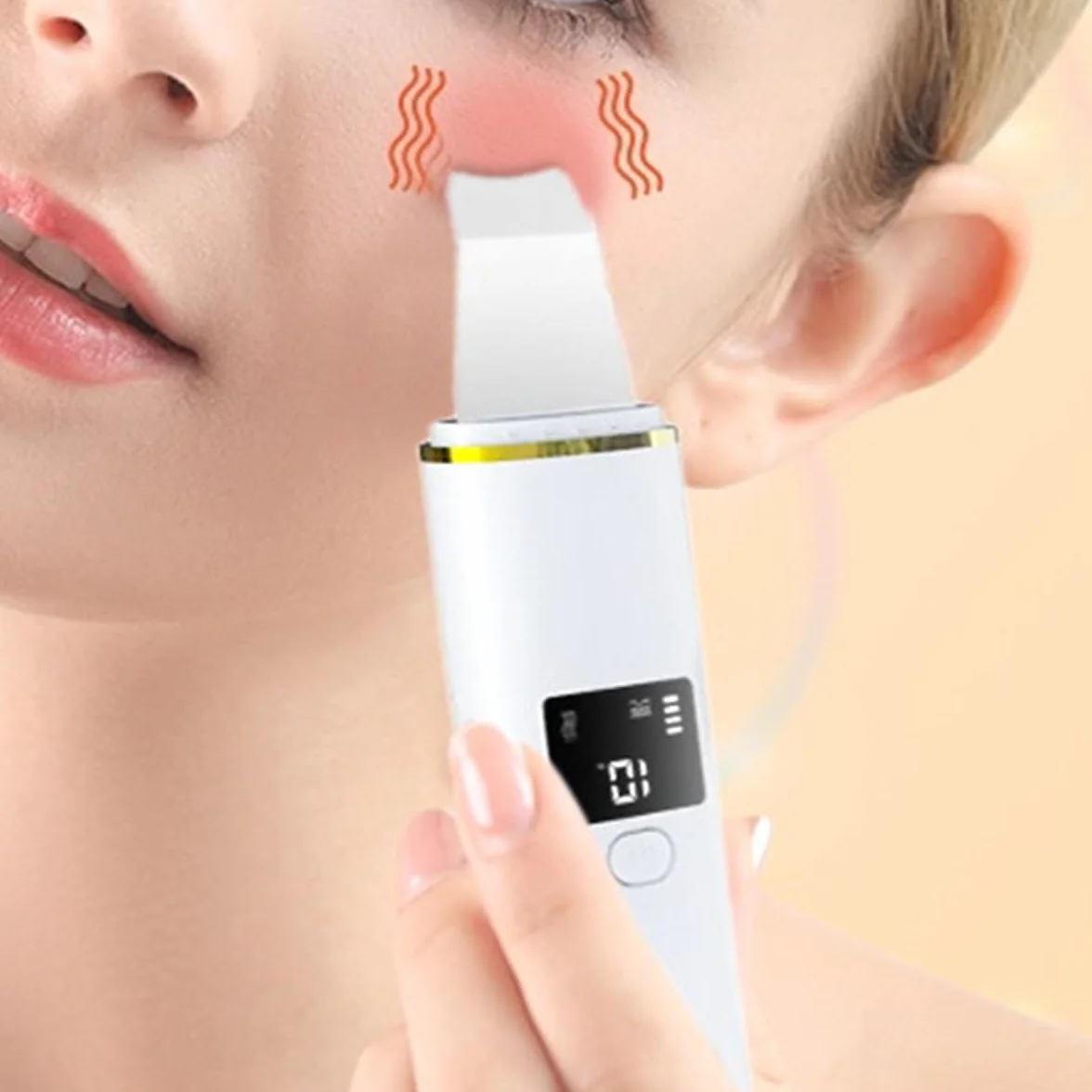 Namvo Ultradźwiękowy peeling do skóry 4 tryby usuwania zaskórników oczyszczanie porów ultradźwiękowy skrobak do twarzy wyświetlacz LCD ładowanie USB pielęgnacja skóry