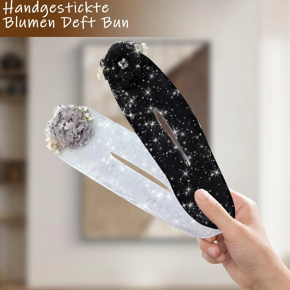 Kwiat Hair Bun Roller, klips do włosów, deft bun maker, 2024, najnowszy styl skręcanych włosów, kok, ozdoba do włosów, spinka do włosów, dla kobiet i dziewcząt