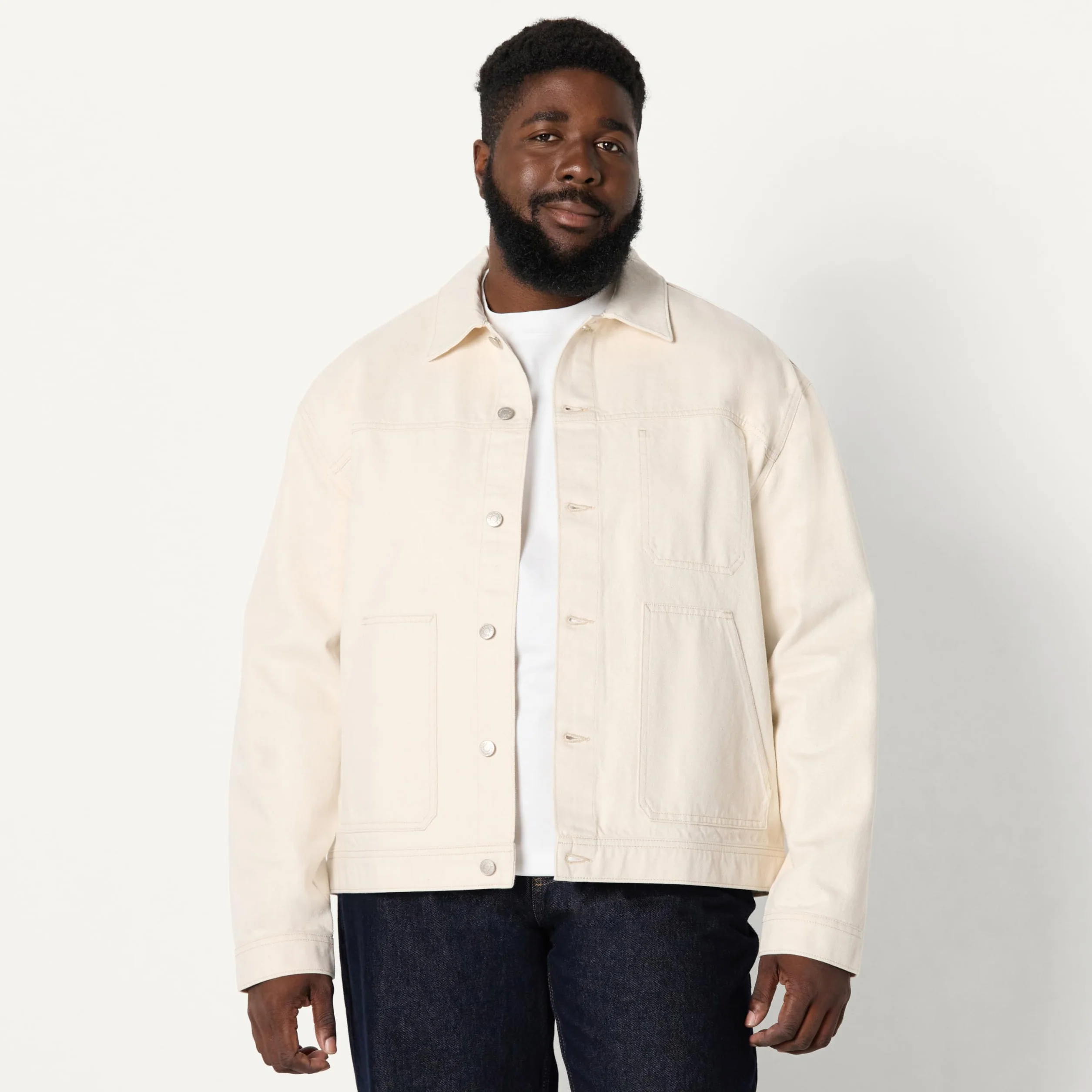 Amazon Essentials Męska kurtka sportowa Rigid Denim Relaxed-Fit