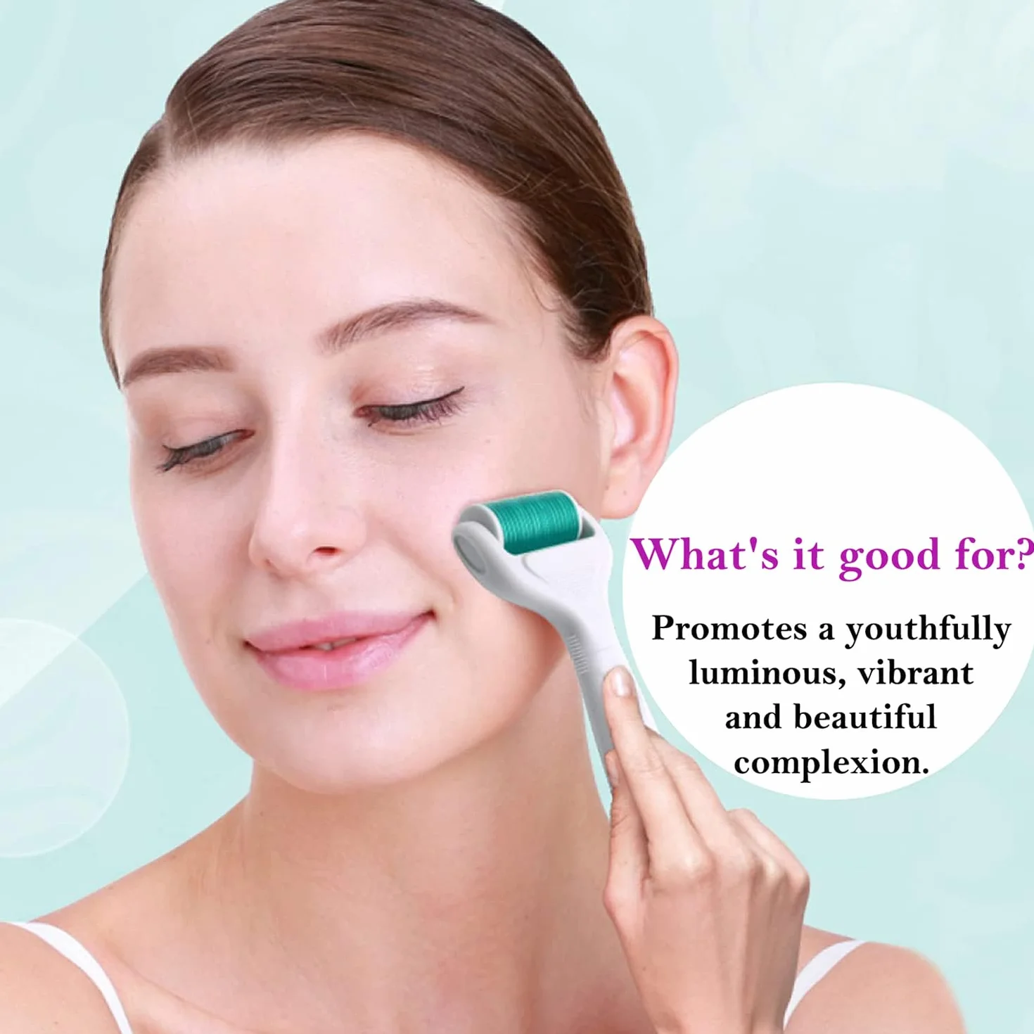 Derma Roller do chleba do twarzy, ciała, włosów, chleba - Angel Kiss 4 w 1, tytanowy zestaw wałków do mikroigły, microneedling roler, 300 igieł 0,5 mm, 720/1200 igła 1,0 mm wałek mikroigłowy
