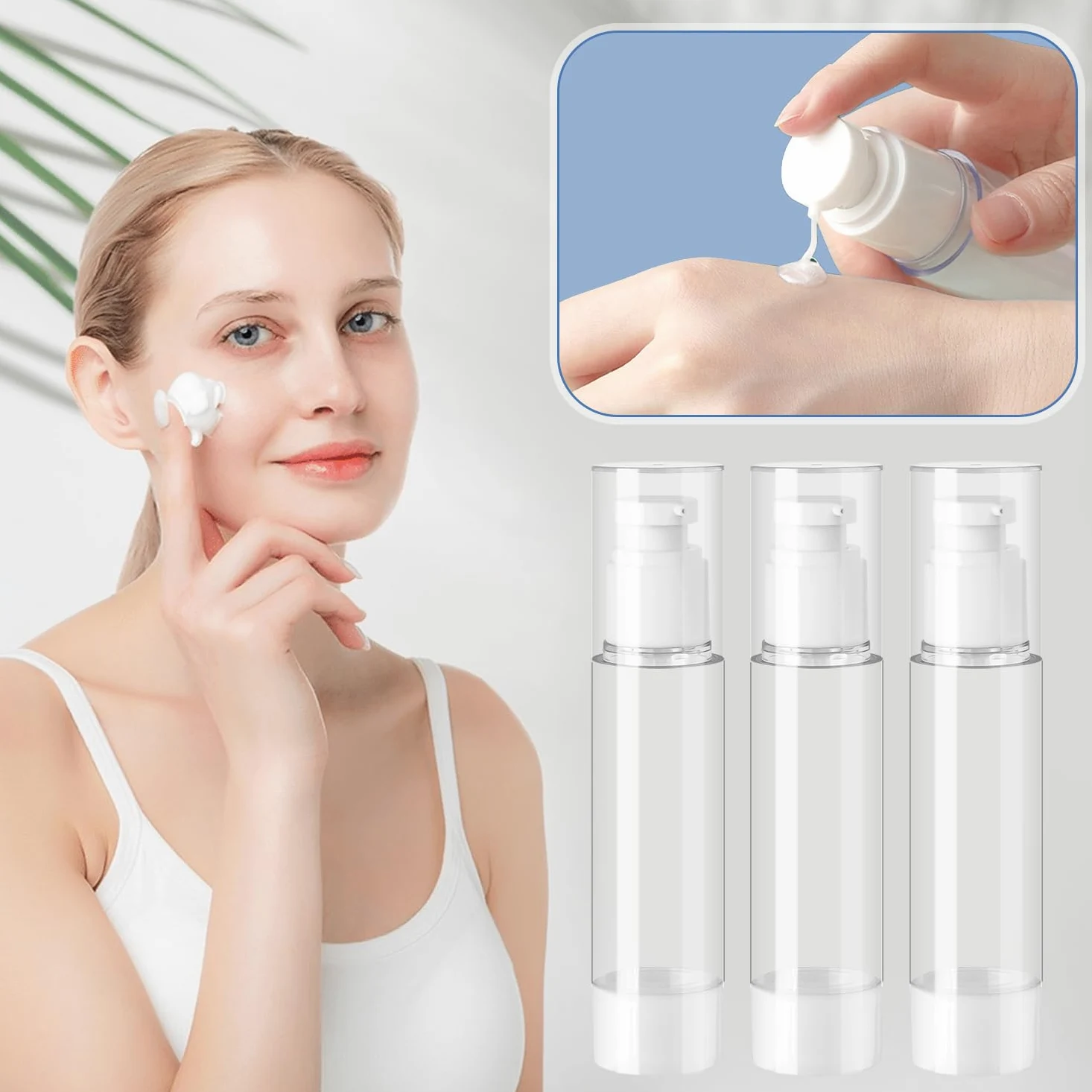 Próżniowe butelki podróżne Airless Dozownik 100 ml 6 sztuk puste na krem balsam szampon