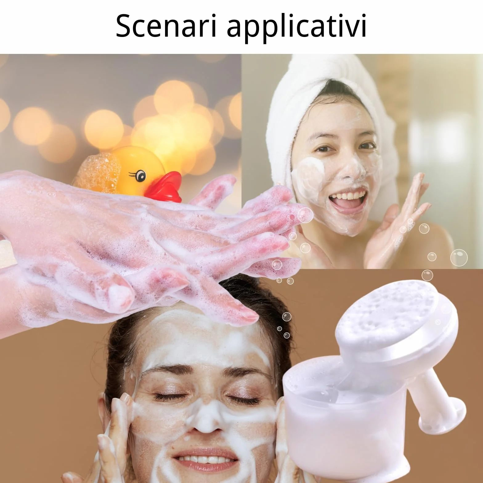 DEWIN Spieniacz do twarzy, pianka do mycia twarzy, przenośny środek czyszczący, narzędzie do czyszczenia twarzy, pianka bąbelkowa dla dziewcząt i kobiet