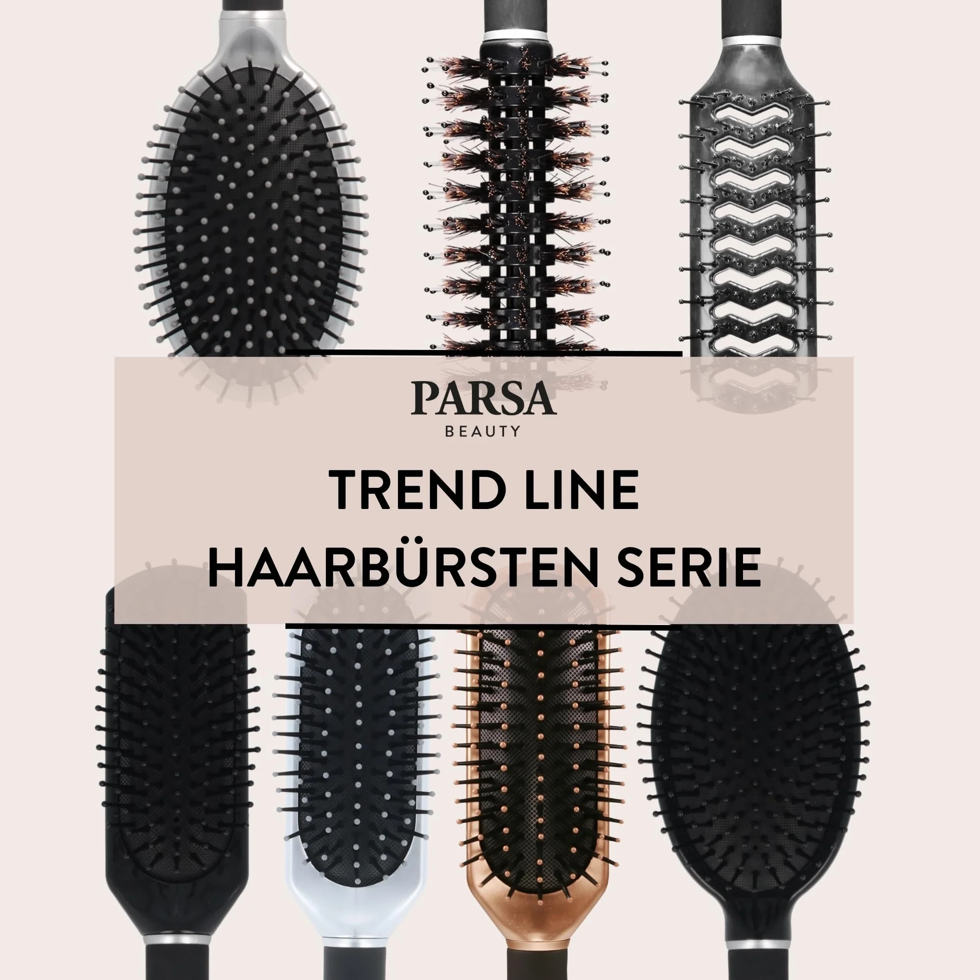 Parsa Beauty srebrna szczotka do włosów z zaokrąglonymi plastikowymi końcówkami do stylizacji na co dzień