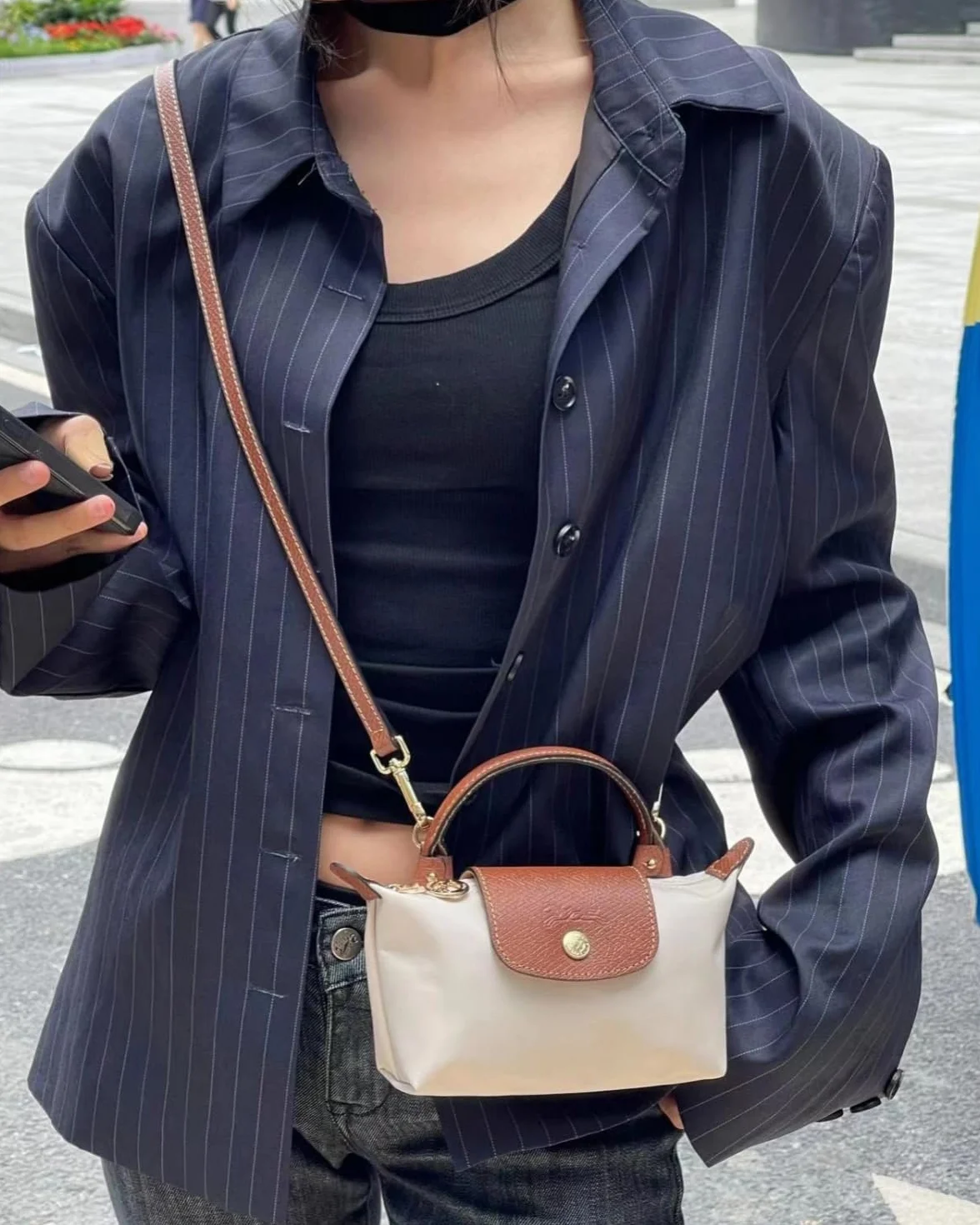 Skórzany pasek na ramię do torebki Longchamp, pasek na ramię do Longchamp, brązowy, mini Bag Straps z 2 adapterami na ramię, zapasowy pasek ze skóry (1,2 cm), żółto-brązowy
