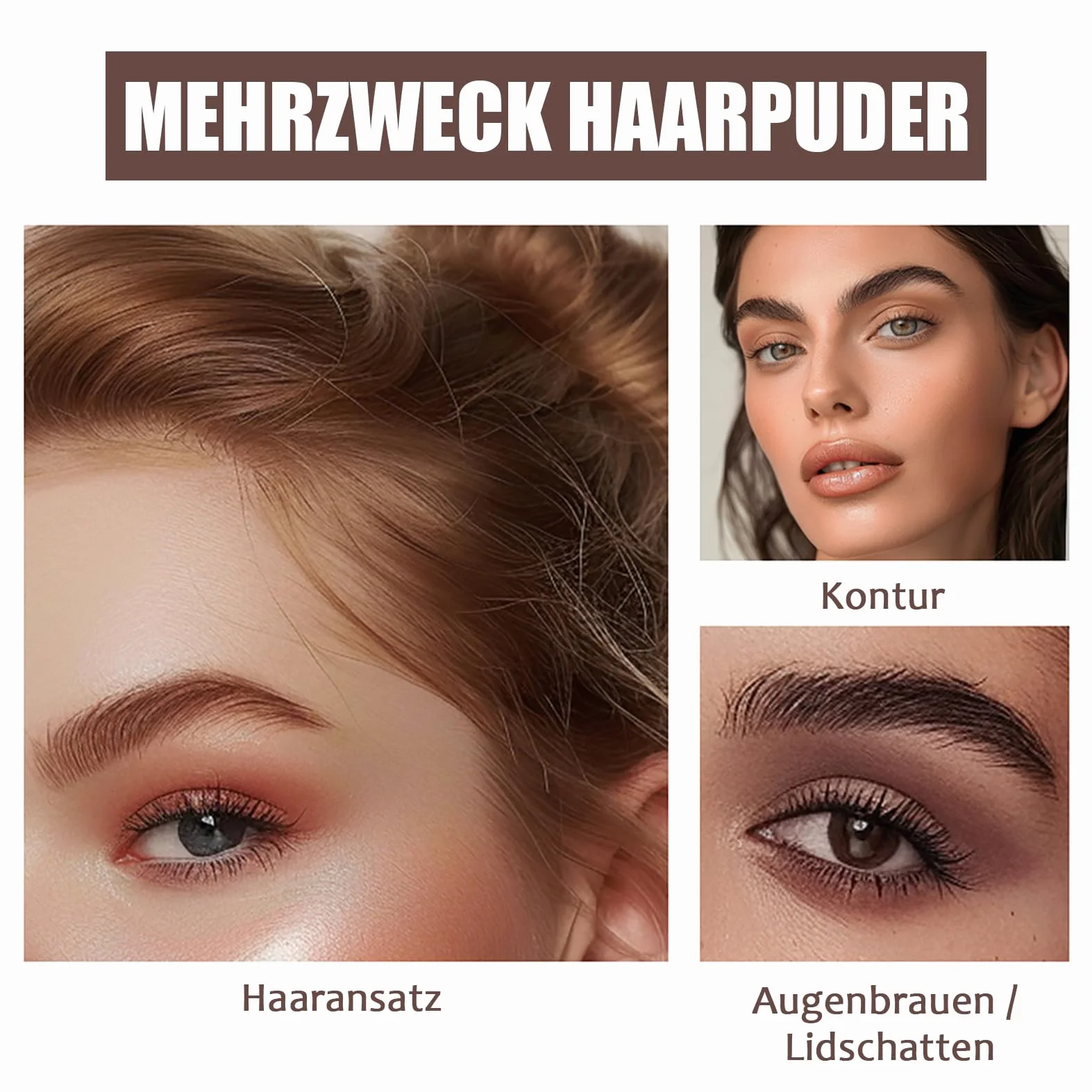 Brązowy puder do usuwania linii włosów, puder do korekcji linii włosów, wodoodporny i odporny na pot, korektor do zagęszczania włosów, trwały, brązowy puder do włosów, naturalny puder do włosów dla