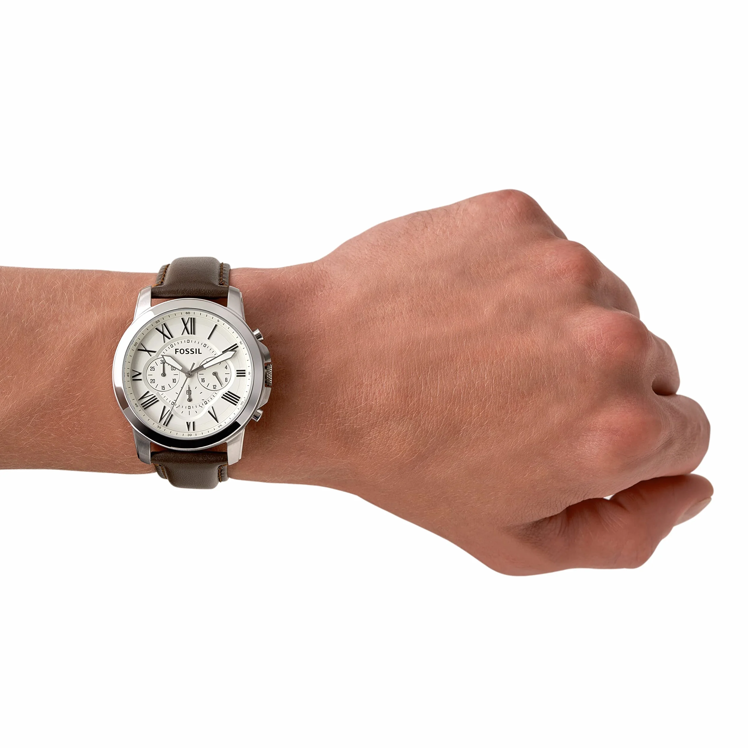 Fossil męski zegarek na rękę, kwarcowy chronograf z paskiem ze skóry lub stali szlachetnej