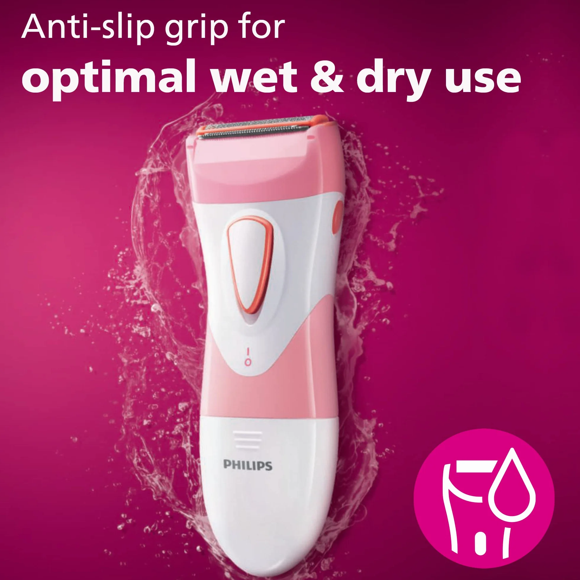 Philips SatinShave Essential HP6306 damska golarka elektryczna do nóg, do użytku bezprzewodowego na mokro i na sucho