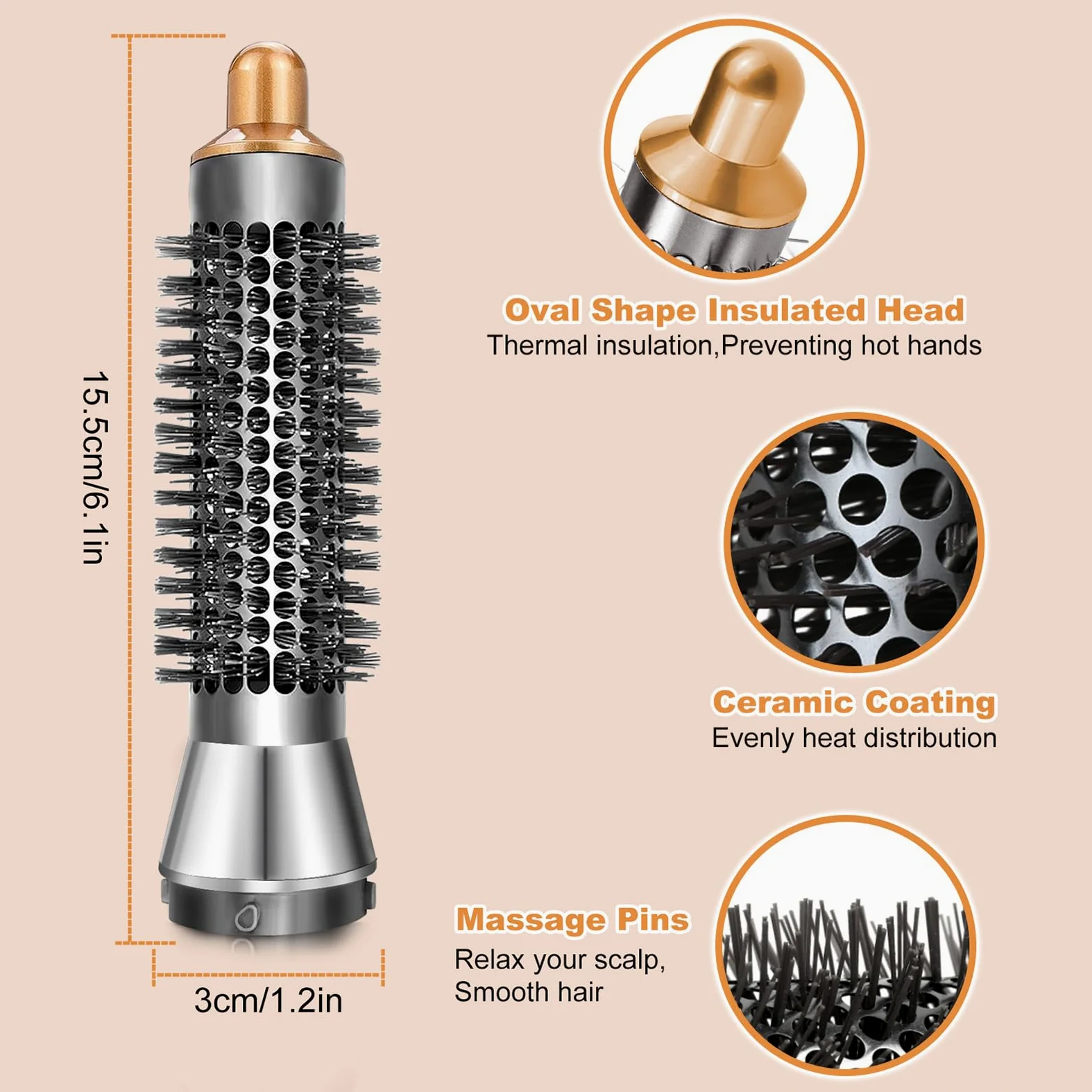 Chuancheng 20 mm mała okrągła szczotka i adapter do suszarki do włosów Dyson Supersonic HD01 HD02 HD03 HD04 HD08 nasadka do Dyson Airwrap HS01/HS05