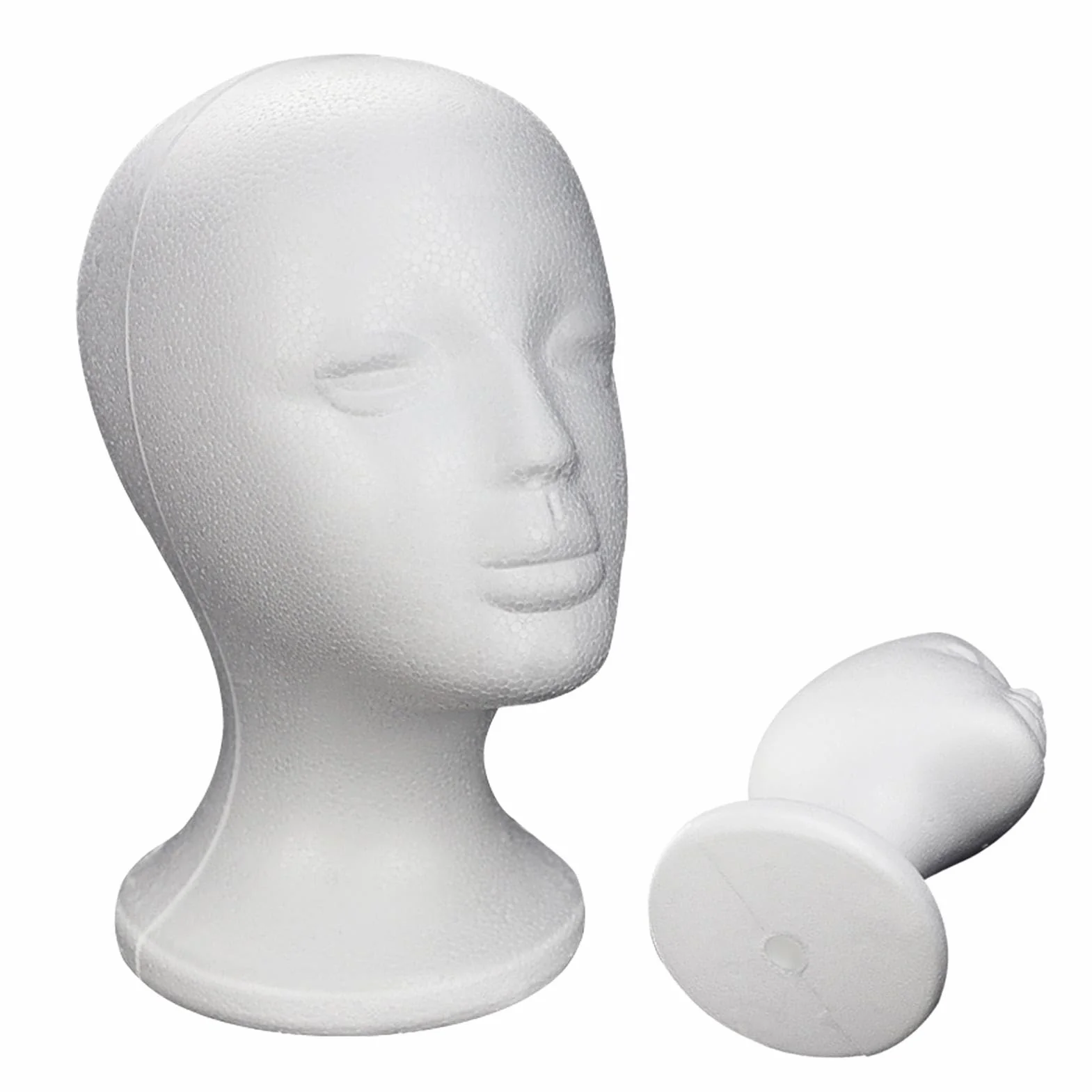 Stojak na perukę, styropianowa głowa manekina, wyświetlacz z pianki manekina, wysokość 270 mm, biała, głowa manekina, kobieca, wielofunkcyjna głowa modelu, , przyjazna dla użytkownika głowa lalki