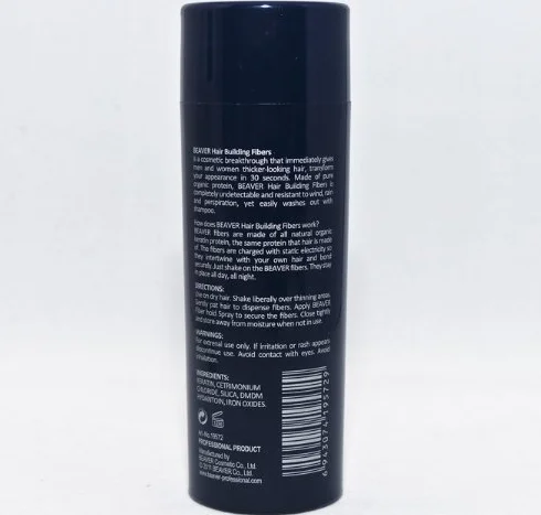 Beaver KERATIN korektor z włókien do budowania włosów 28 g CZARNY (włókna bobra + spryskiwacz do trzymania włókien za 3,99 £)