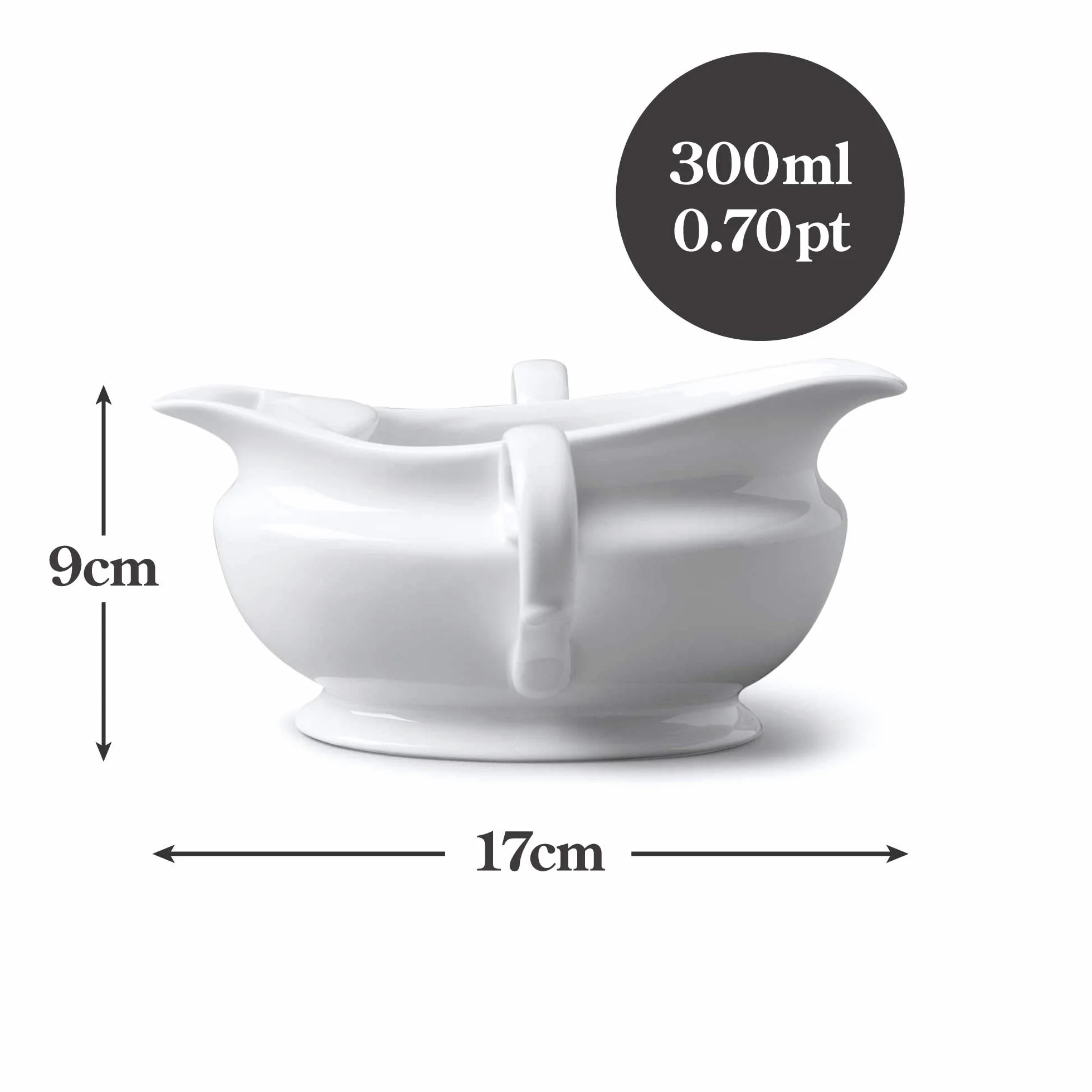 WM Bartleet & Sons 1750 T308 tradycyjny porcelanowy separator tłuszczu, 300 ml - biały, biały