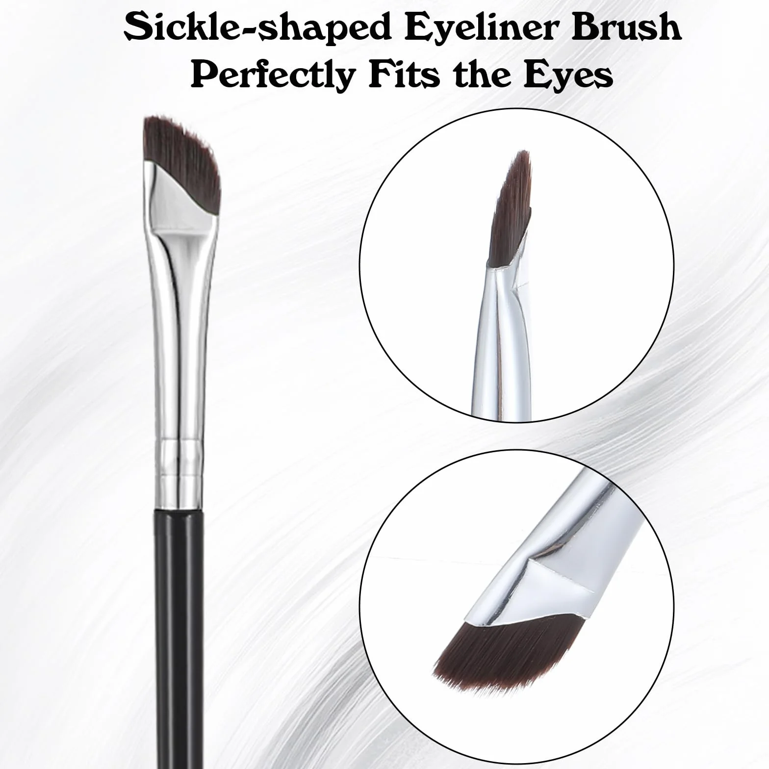 YUXIANLB 10-częściowy zestaw z pędzelkami do eyelinera, oczu, eyelinerem, aplikatorem, narzędziem do eyelinera, skrzydełka, narzędzie do precyzyjnego zakrzywienia, płaski, ultracienki pędzel z