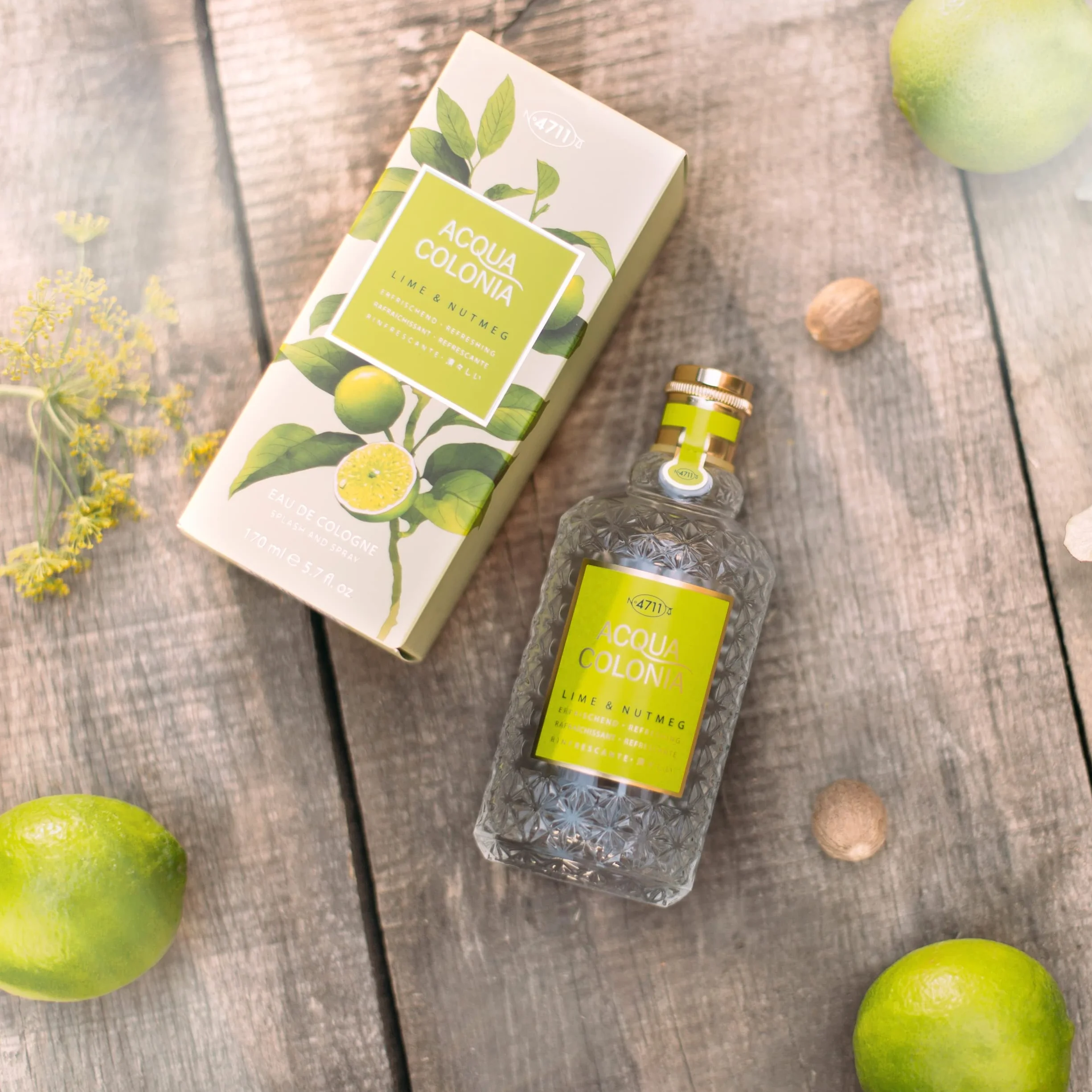 4711 Acqua Colonia® Lime & Nutmeg woda kolońska – orzeźwiająca – wellness dla zmysłów | 100 ml Natural Spray